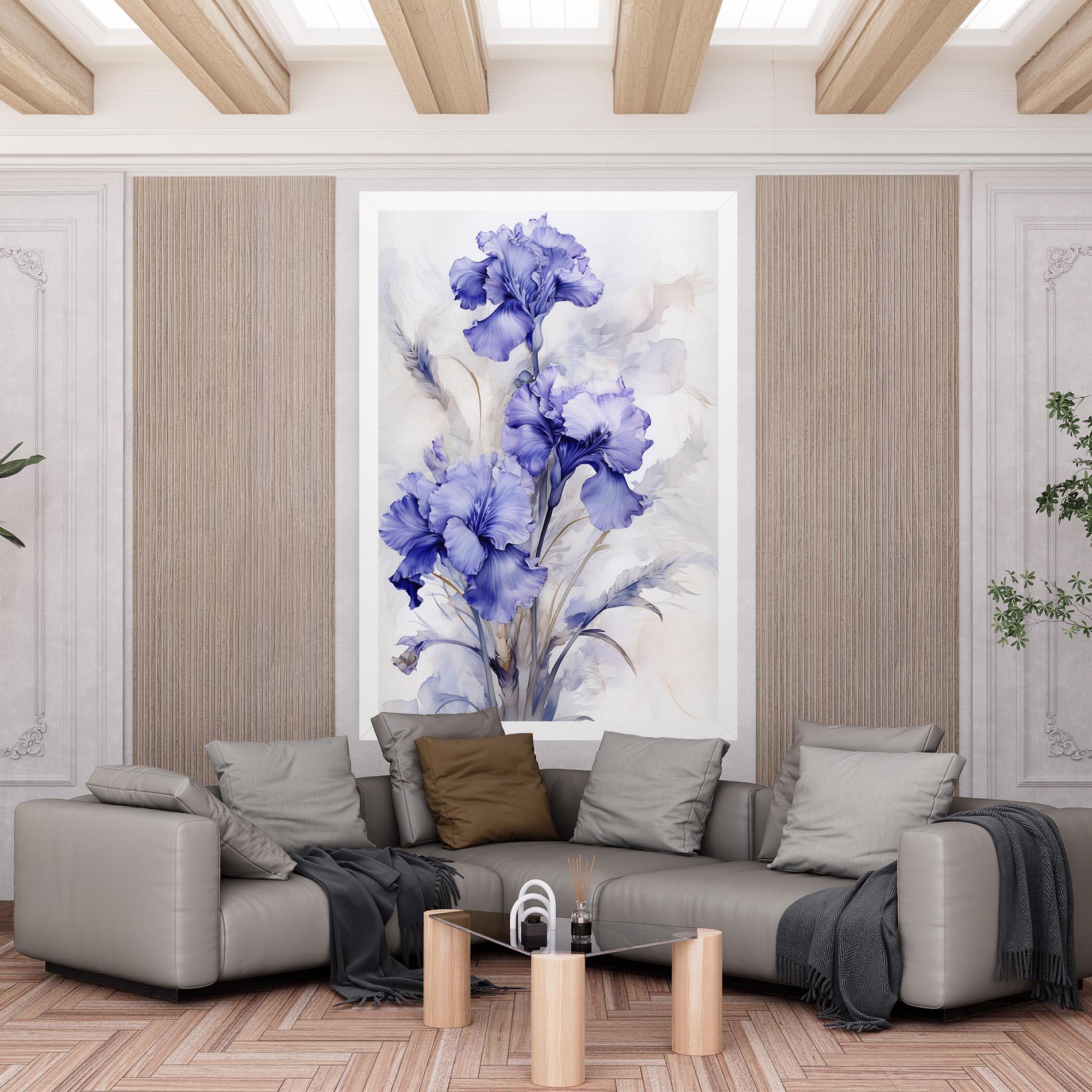 Vászonkép Purple Iris Painting mockup 6