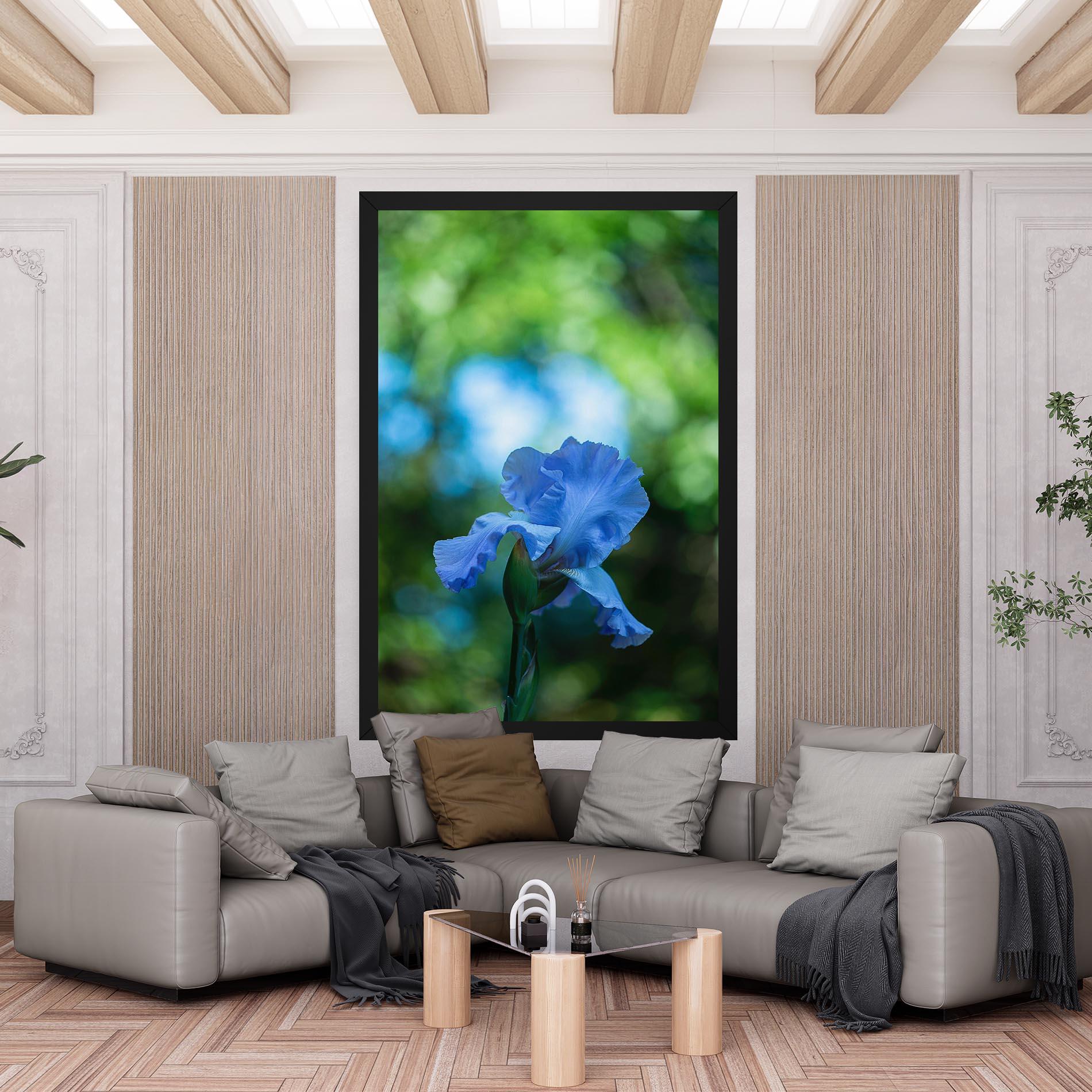 Vászonkép Blue Iris In The Garden mockup 6