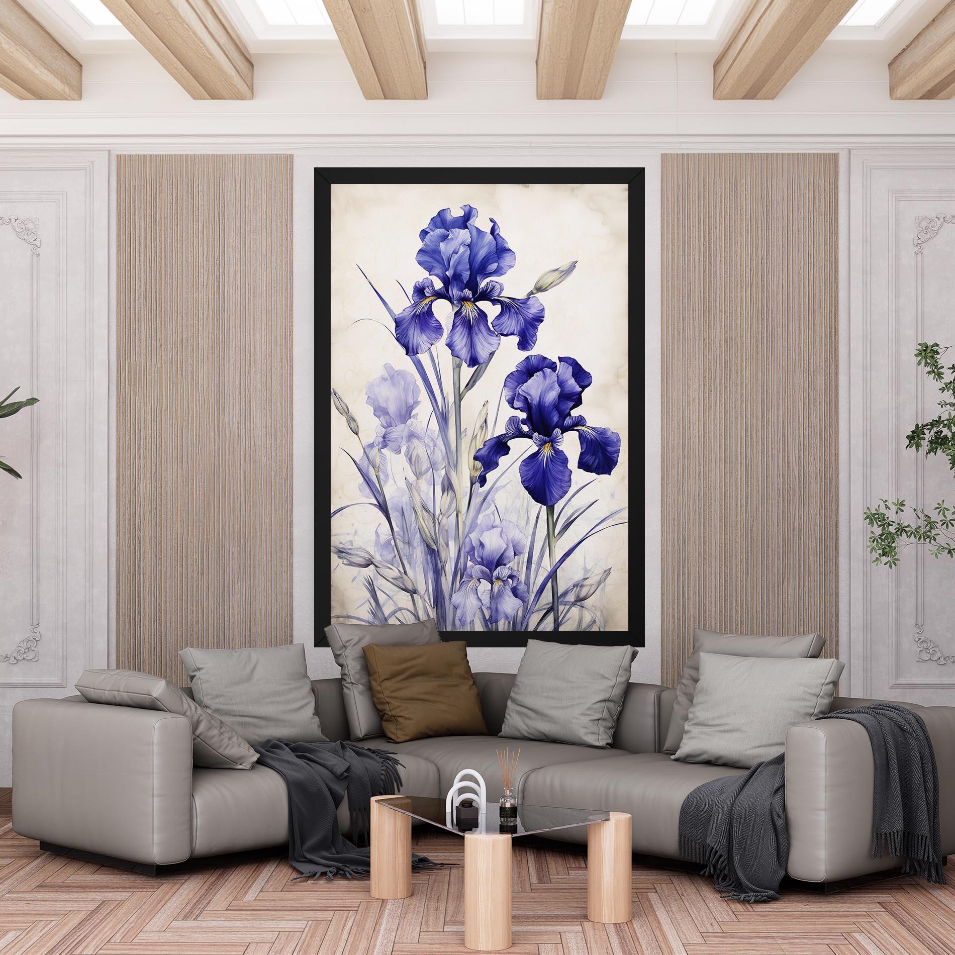 Vászonkép Irises Painting mockup 6