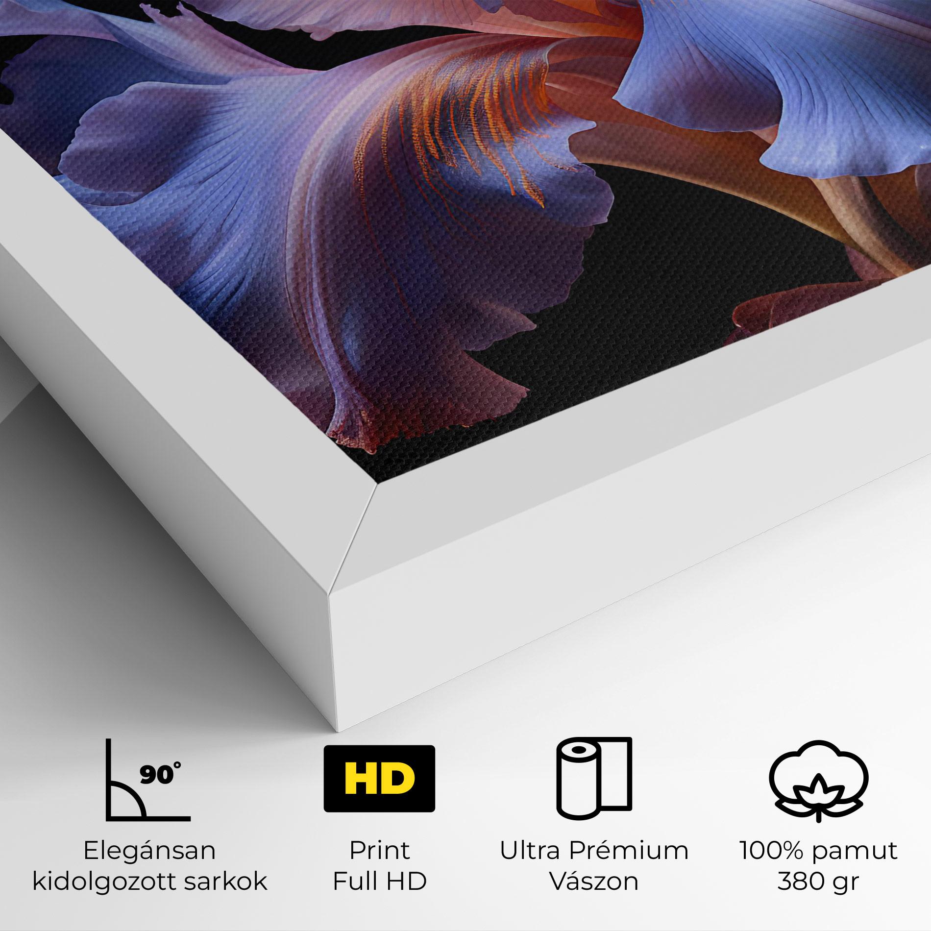 Vászonkép Elegant Iris On Black mockup 4