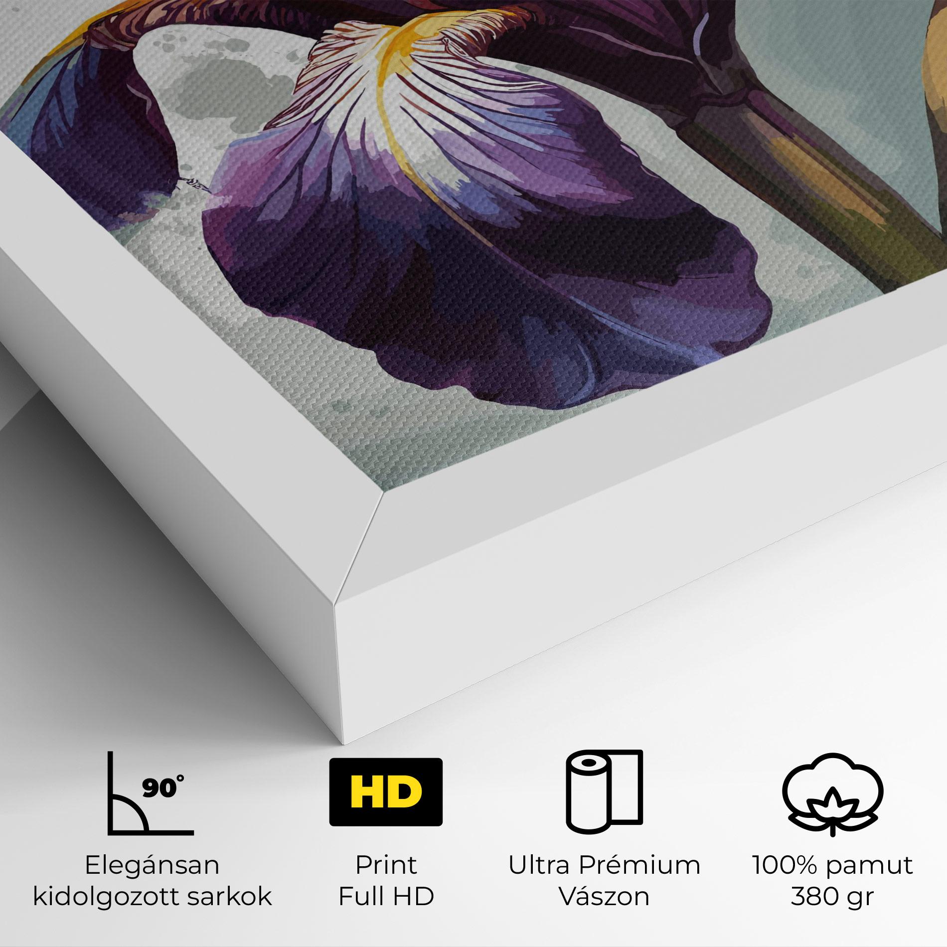 Vászonkép Purple Blue Iris mockup 4