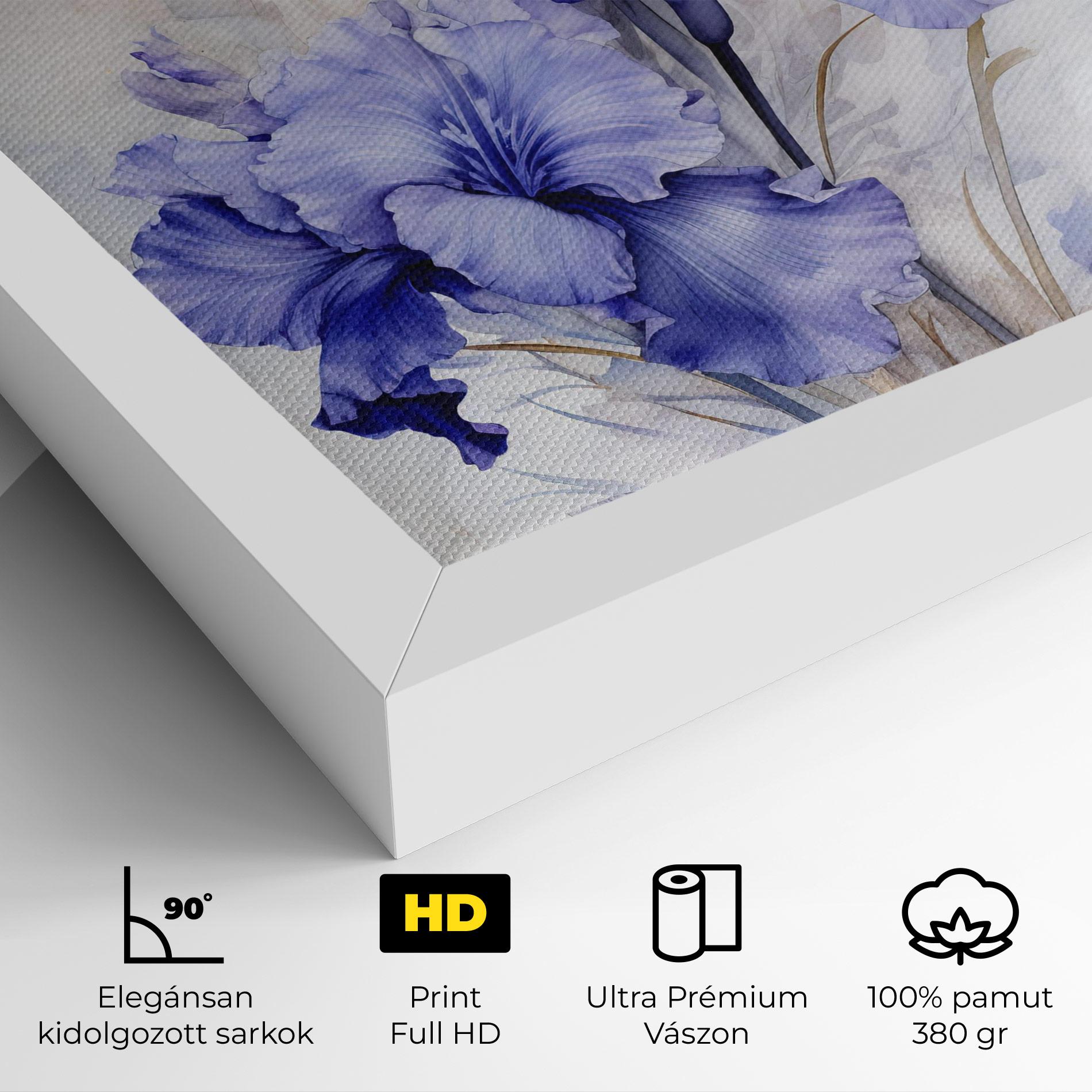 Vászonkép Purple Iris Painting mockup 4