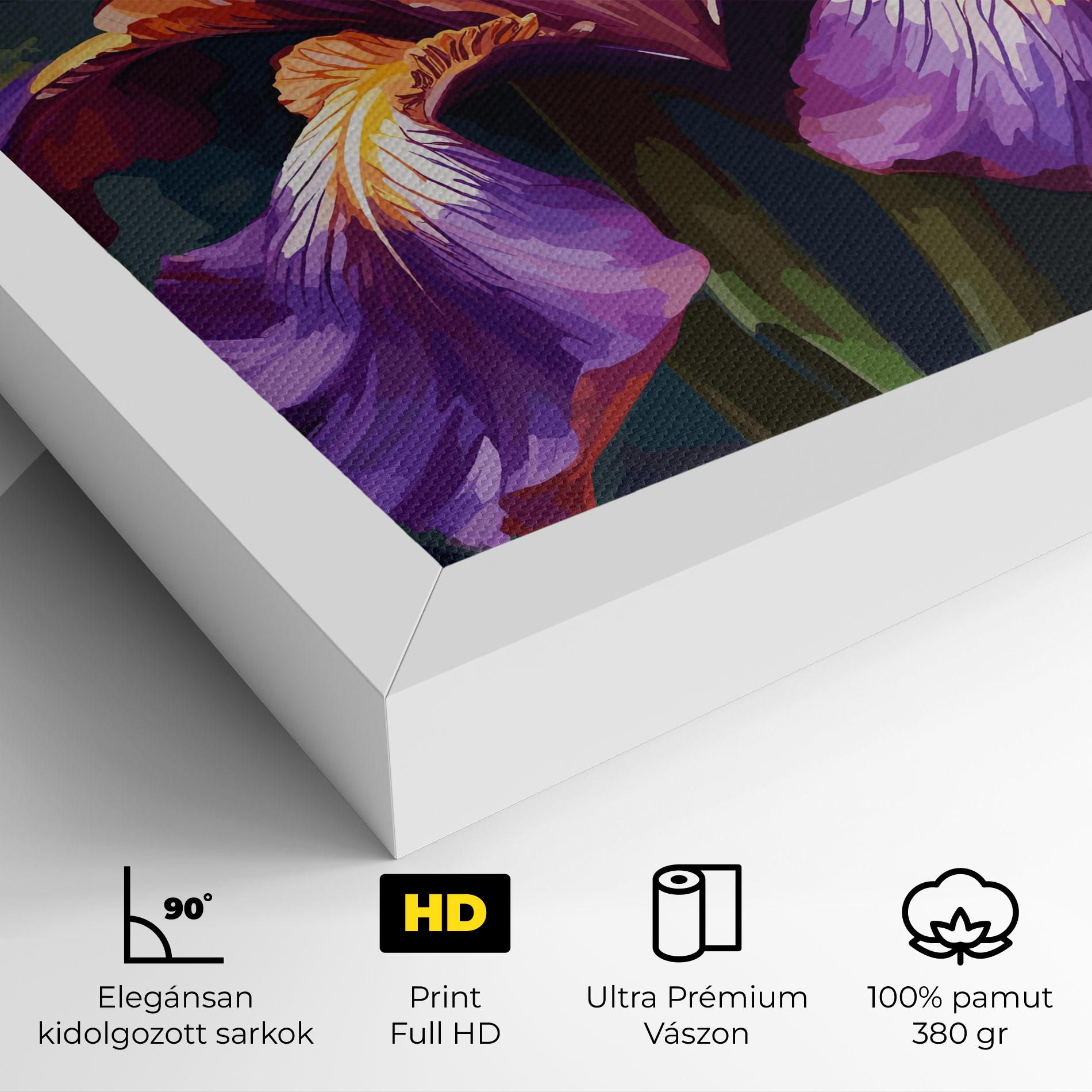 Vászonkép Purple Orange Iris Art mockup 4