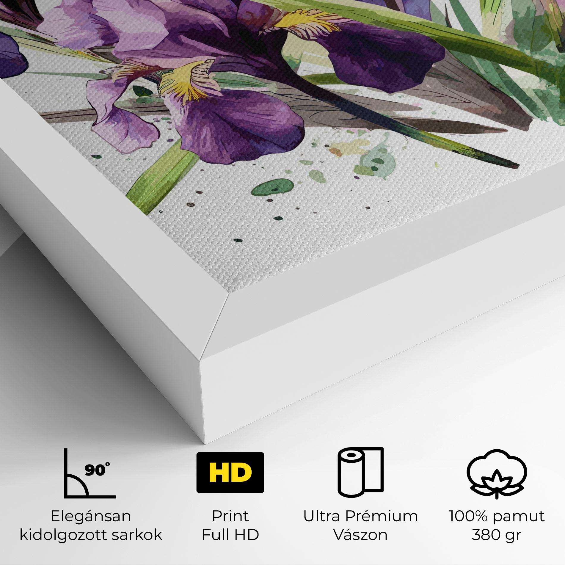 Vászonkép Watercolor Purple Iris mockup 4