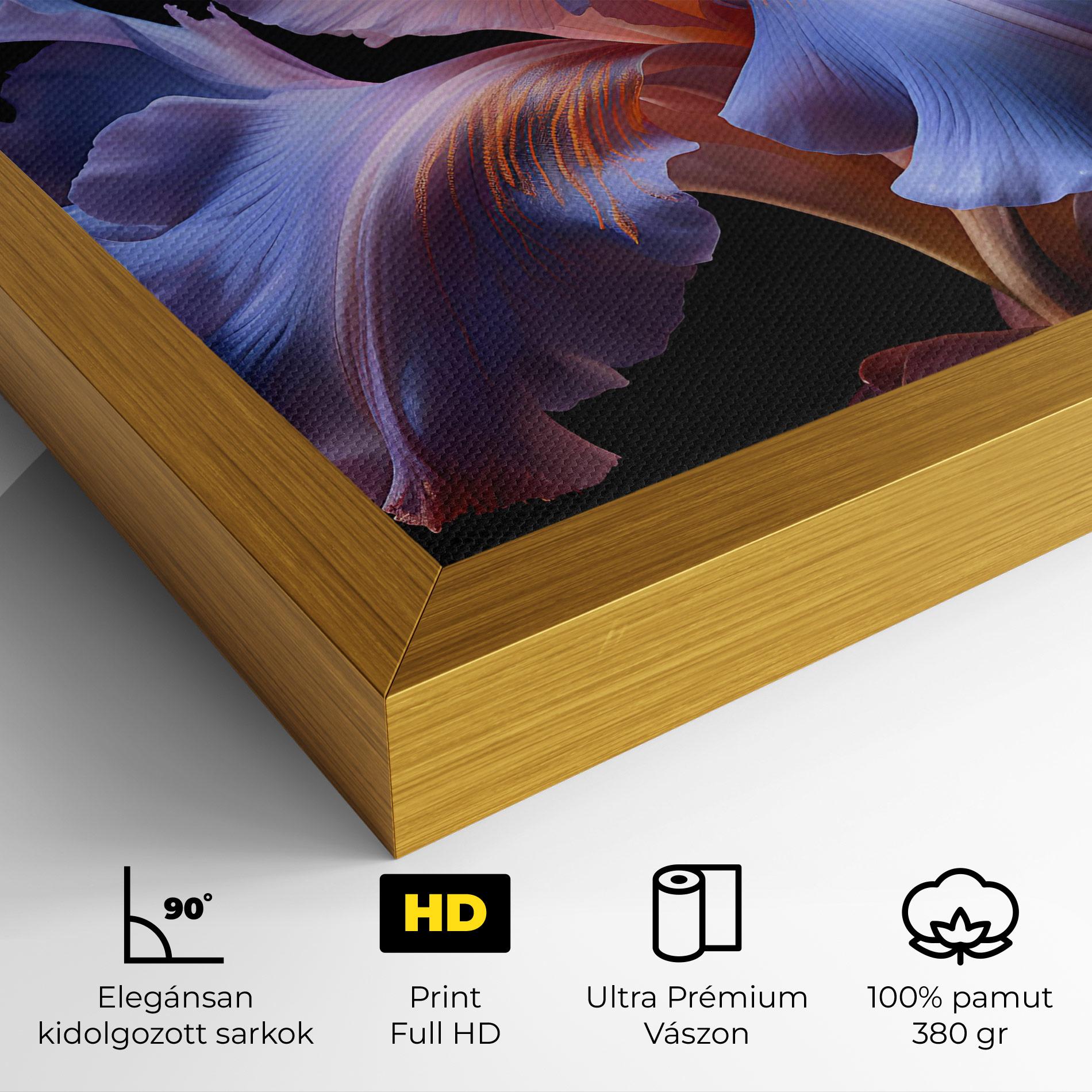 Vászonkép Elegant Iris On Black mockup 4