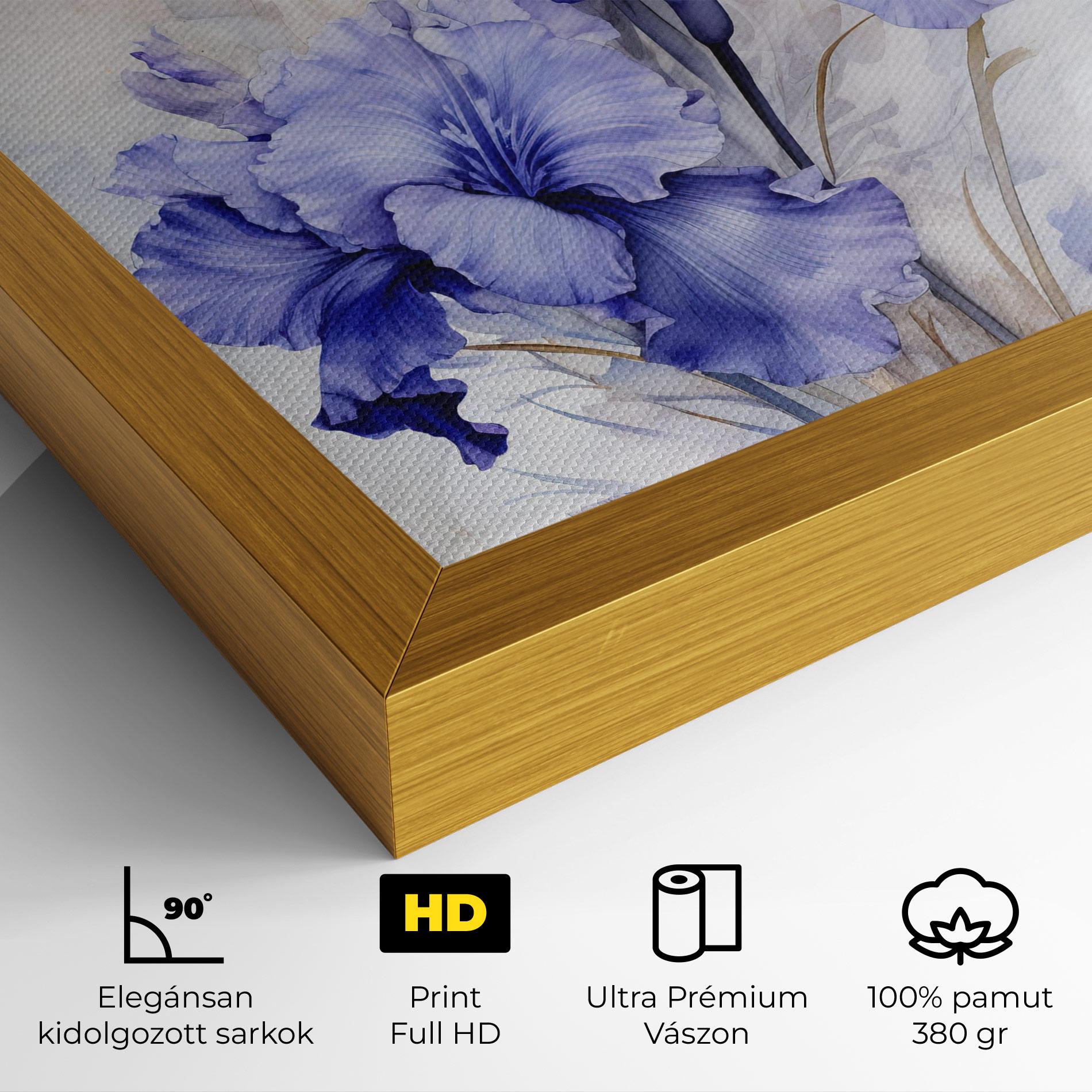 Vászonkép Purple Iris Painting mockup 4
