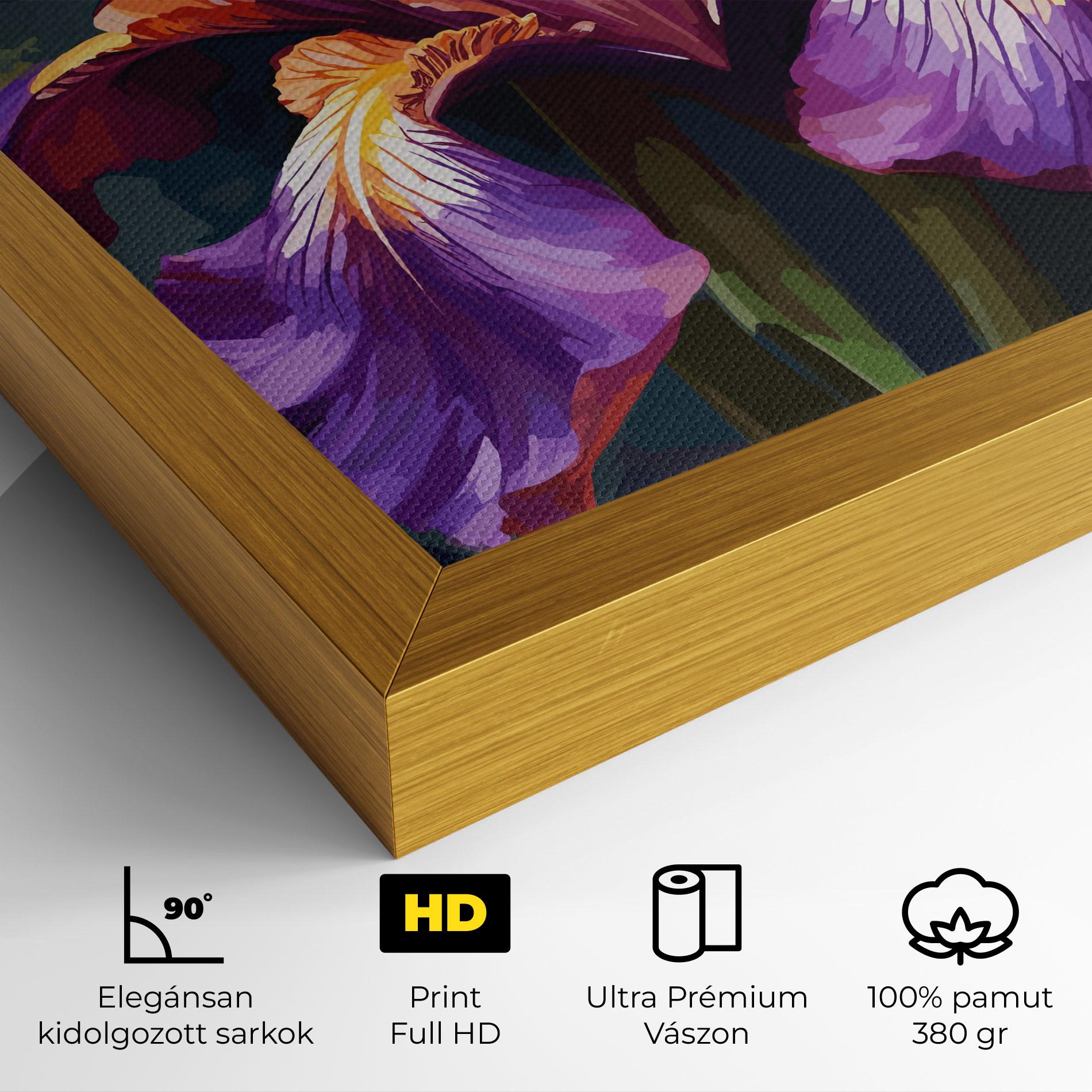 Vászonkép Purple Orange Iris Art mockup 4