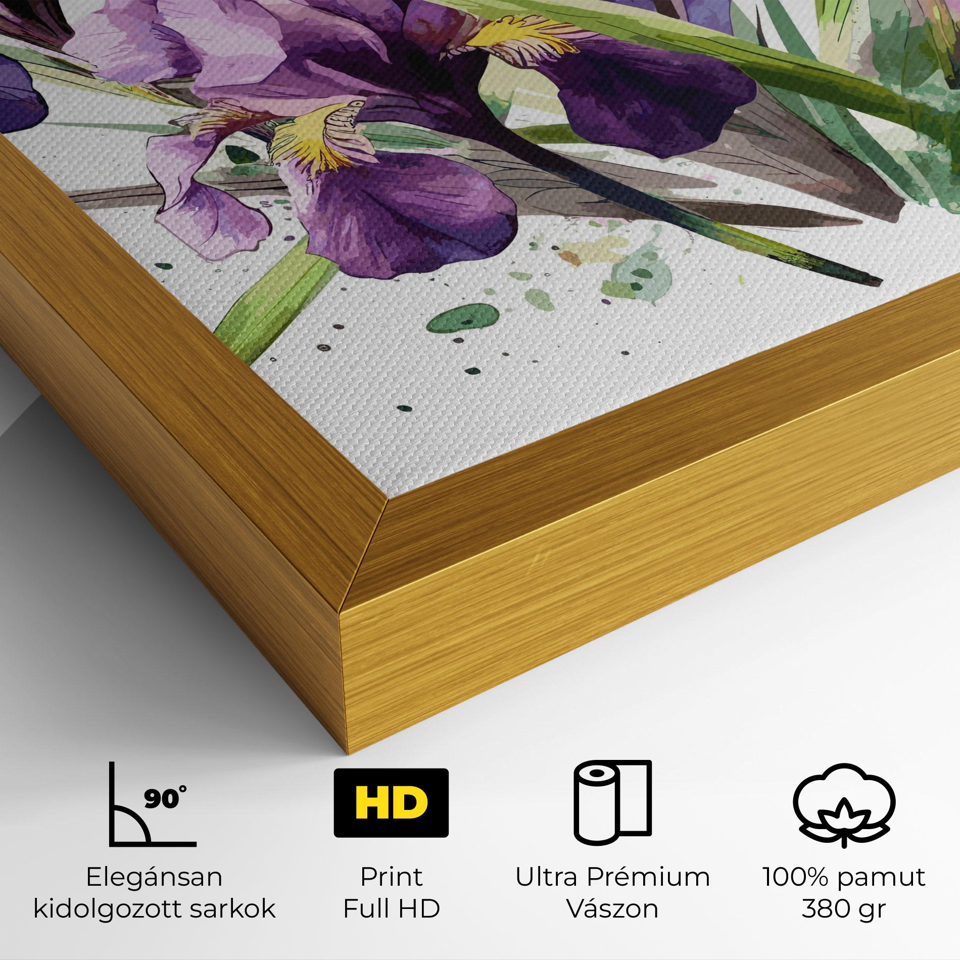 Vászonkép Watercolor Purple Iris mockup 4