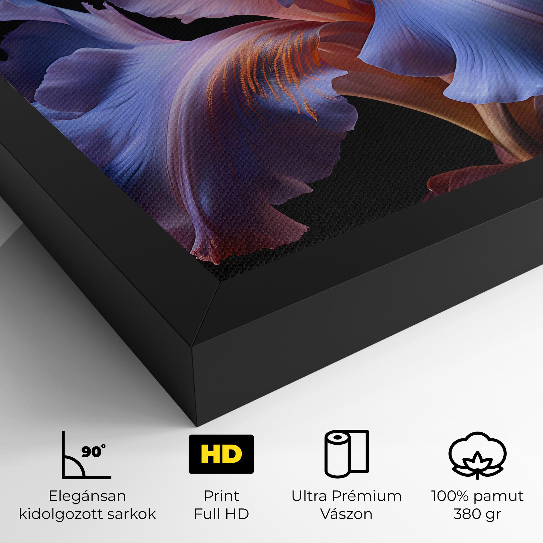 Vászonkép Elegant Iris On Black mockup 4