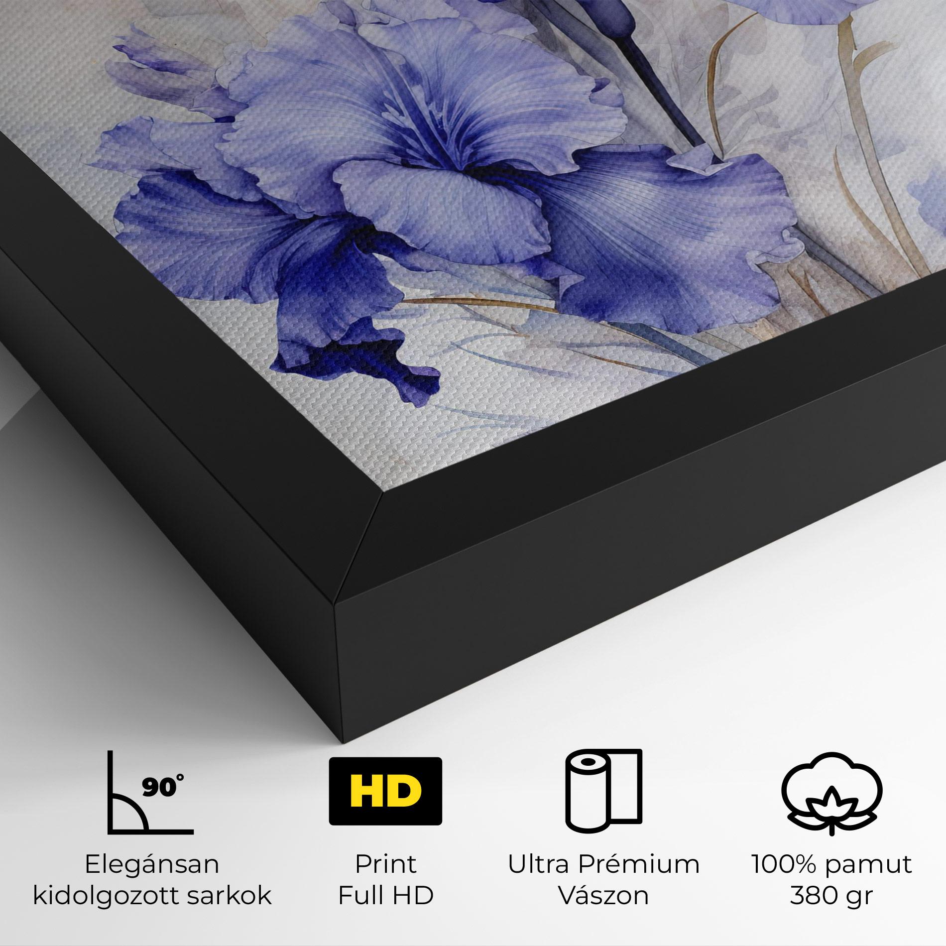 Vászonkép Purple Iris Painting mockup 4