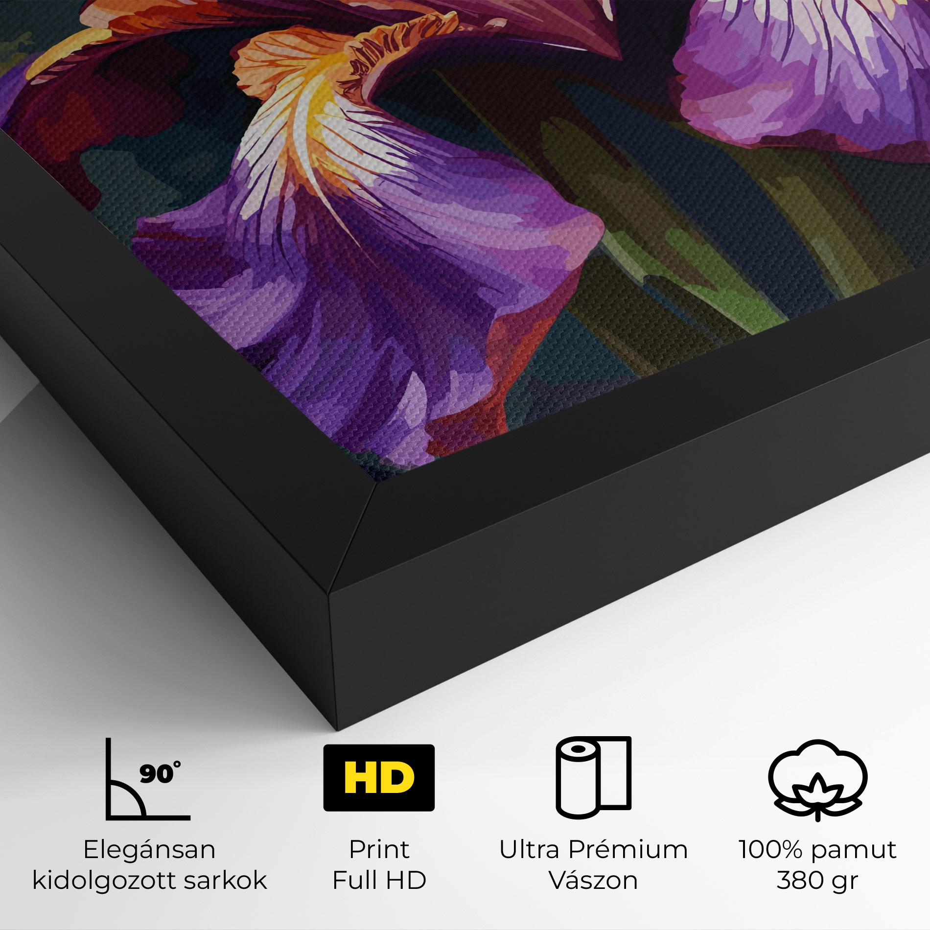 Vászonkép Purple Orange Iris Art mockup 4