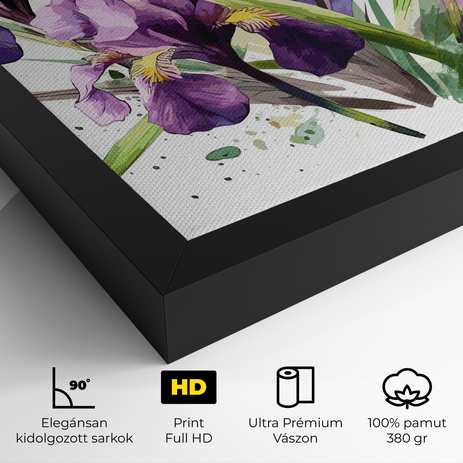 Vászonkép Watercolor Purple Iris mockup 4