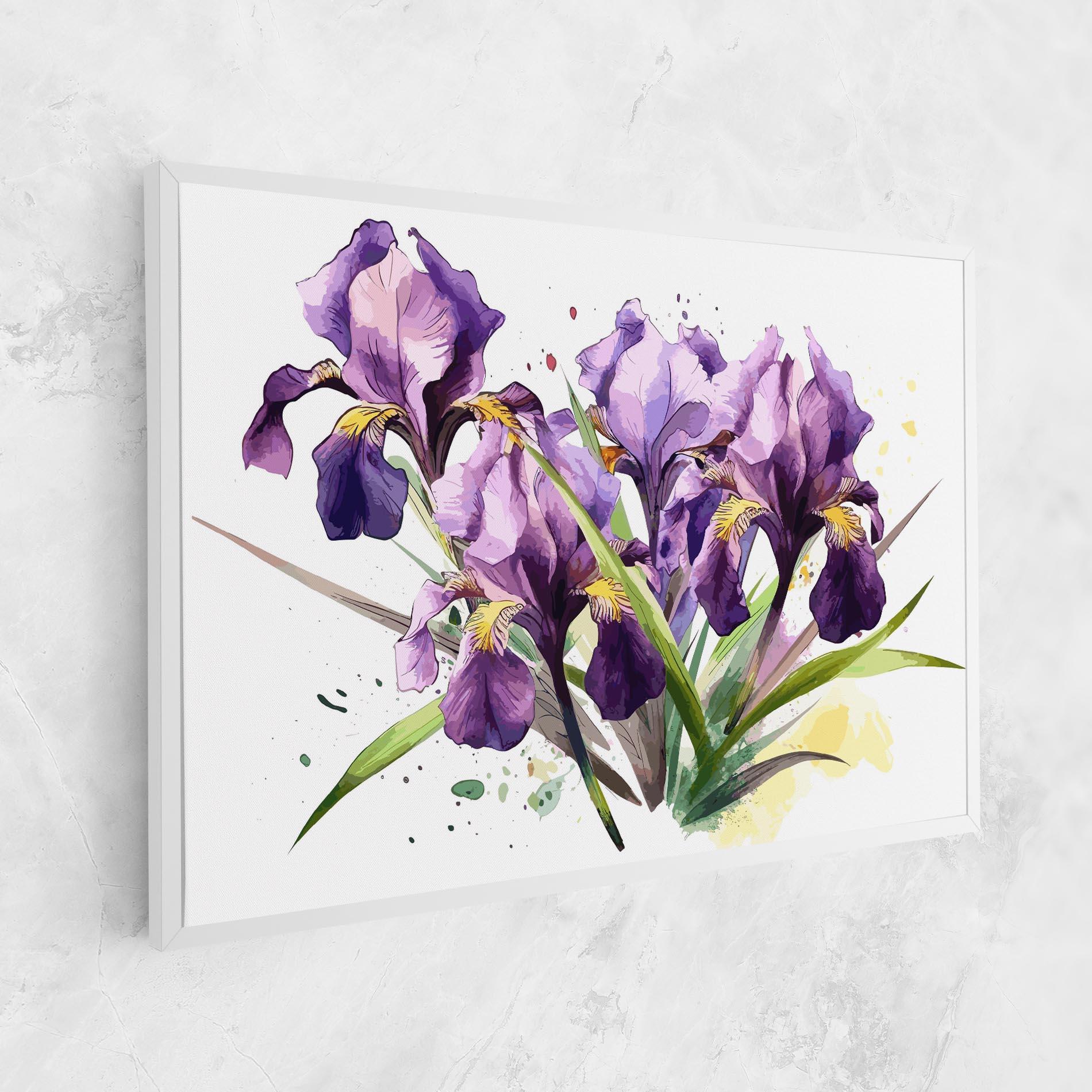 Vászonkép Watercolor Purple Iris mockup 1