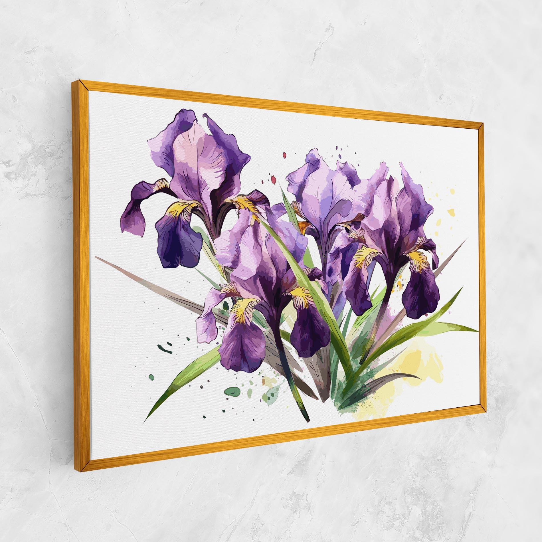Vászonkép Watercolor Purple Iris mockup 1