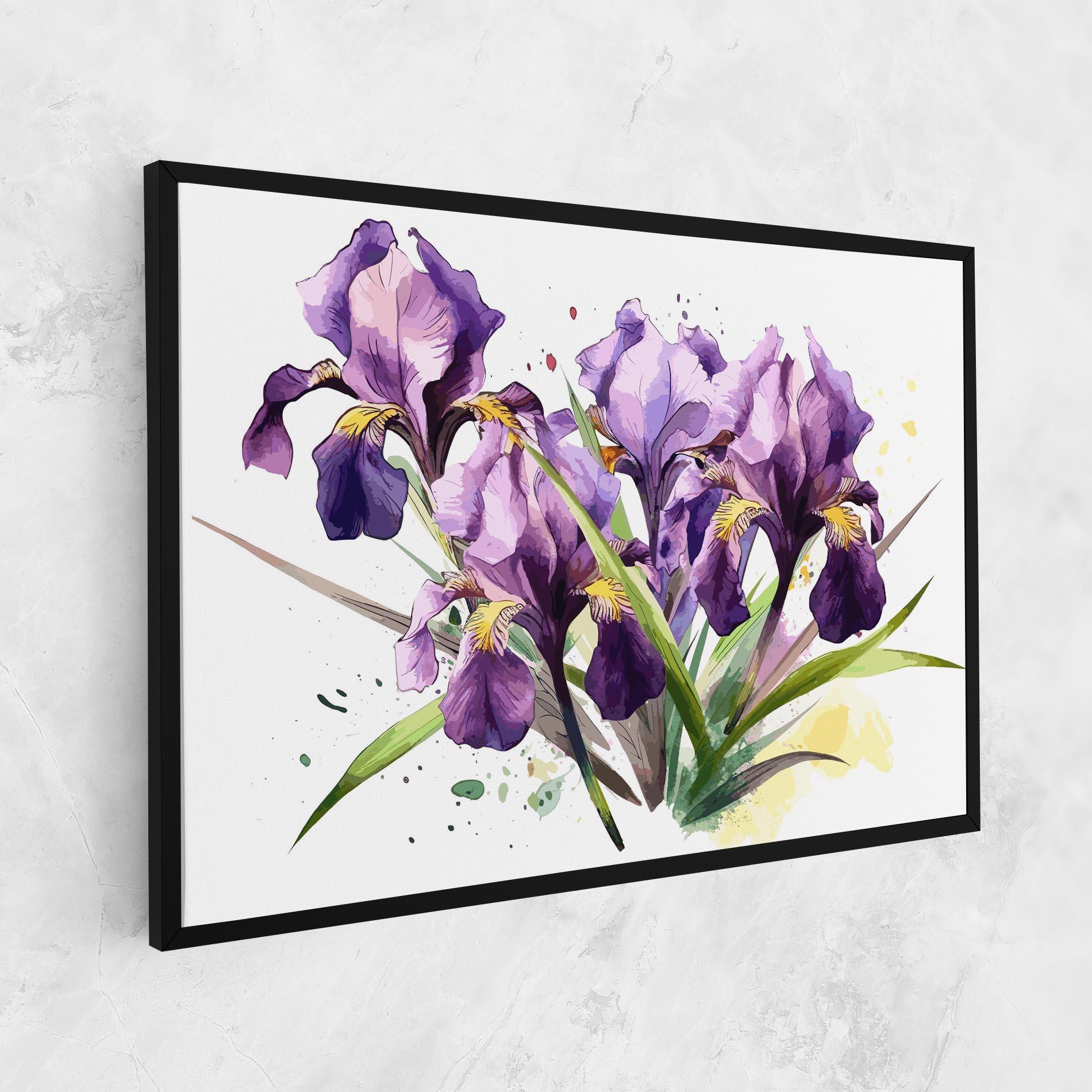 Vászonkép Watercolor Purple Iris mockup 1