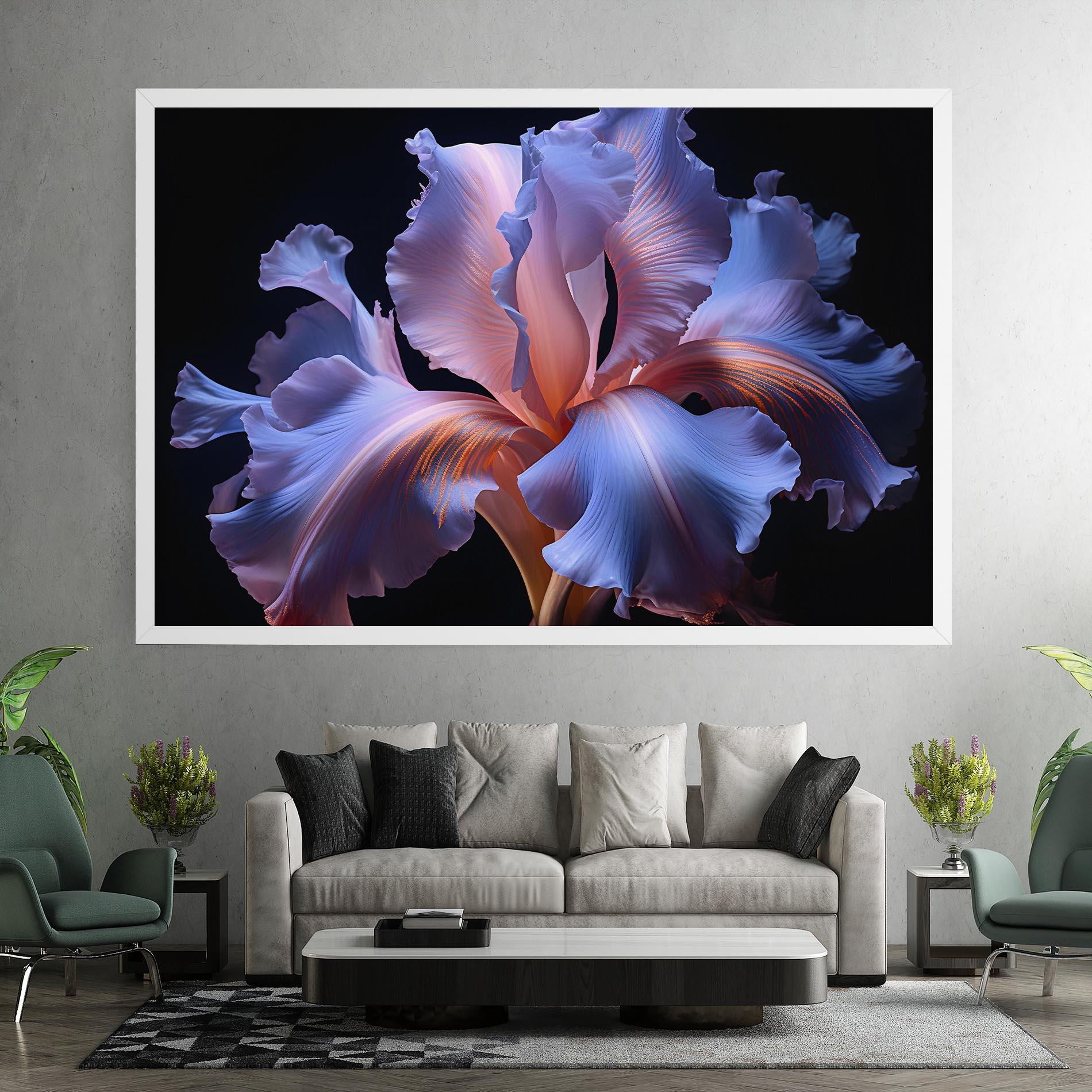 Vászonkép Elegant Iris On Black mockup 7