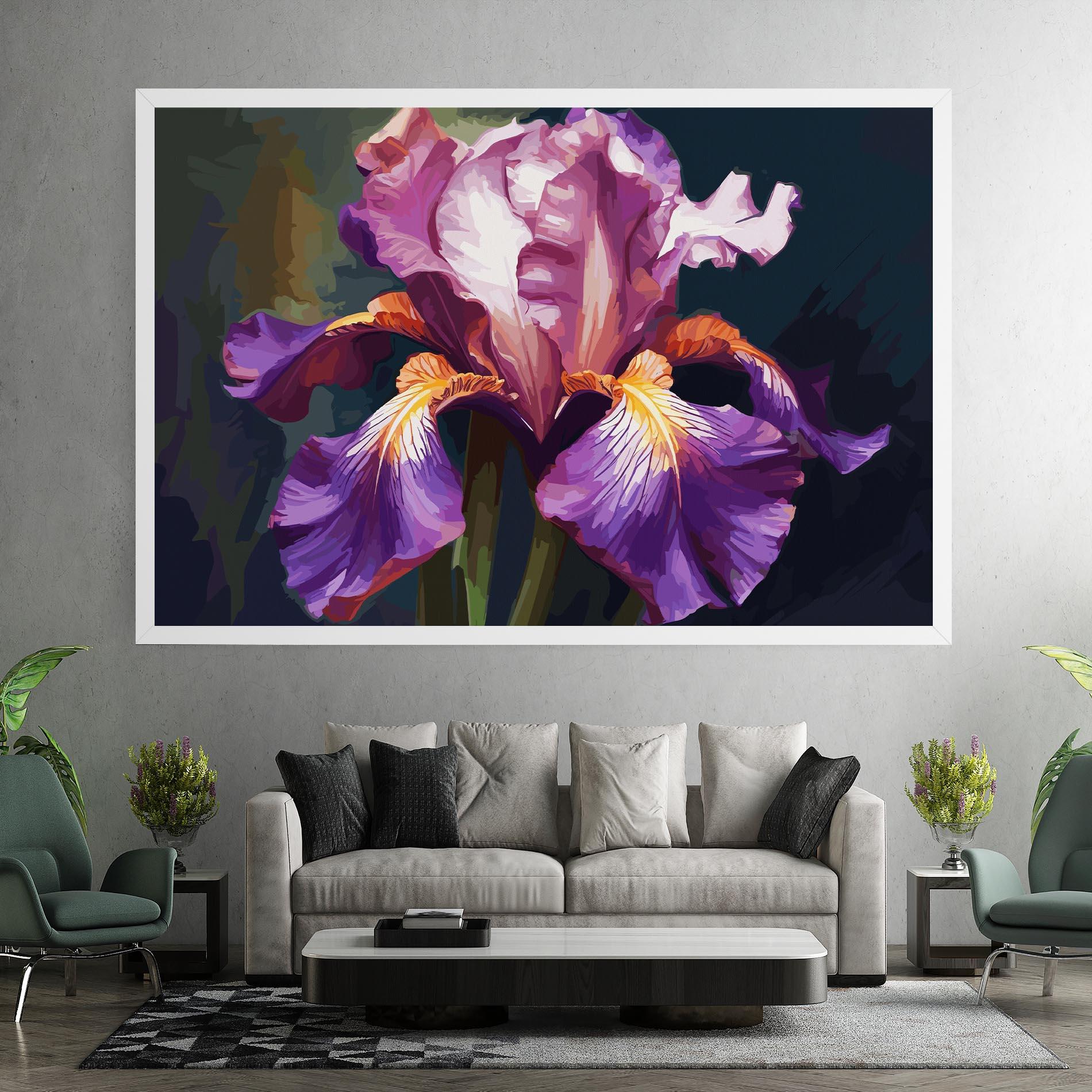 Vászonkép Purple Orange Iris Art mockup 7