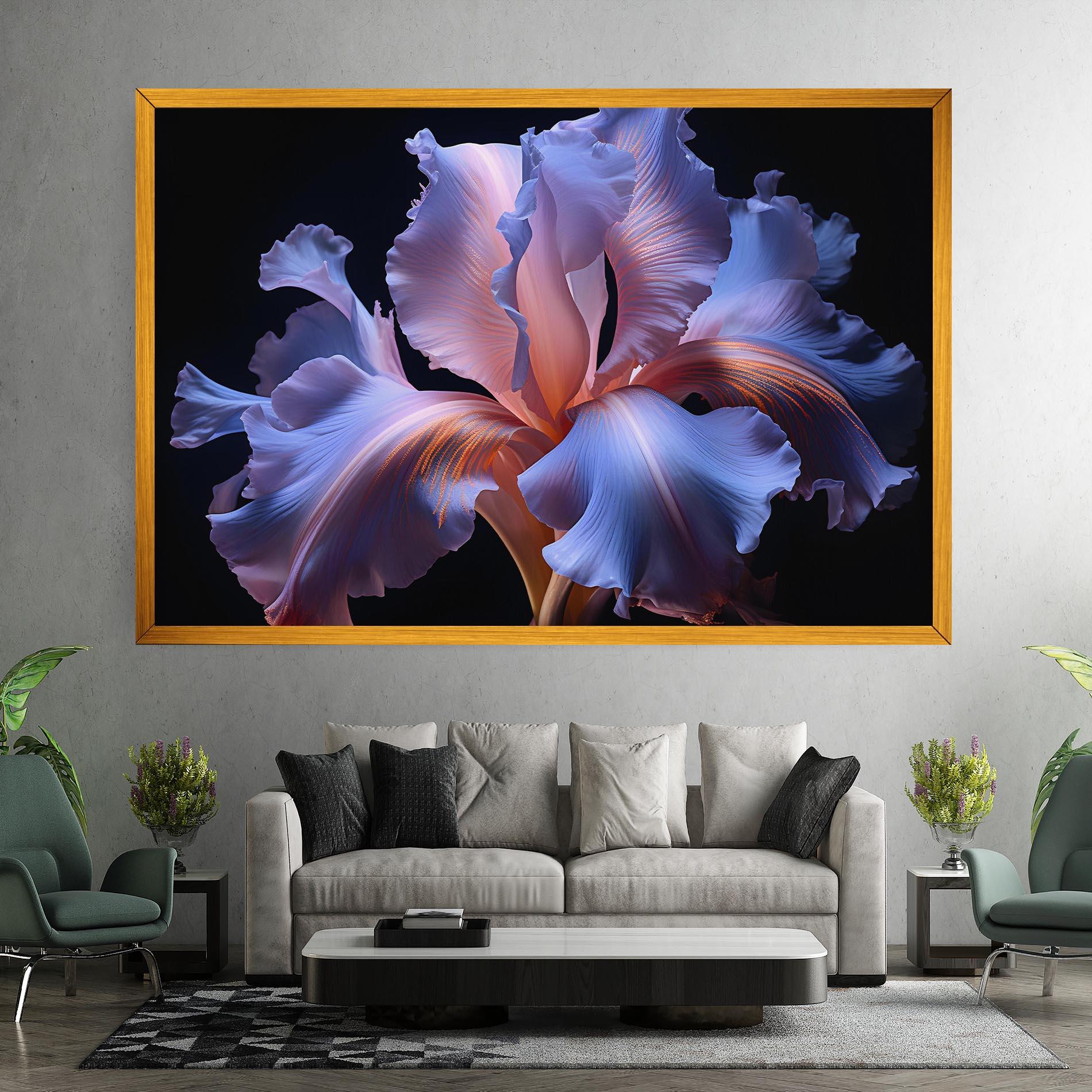 Vászonkép Elegant Iris On Black mockup 7