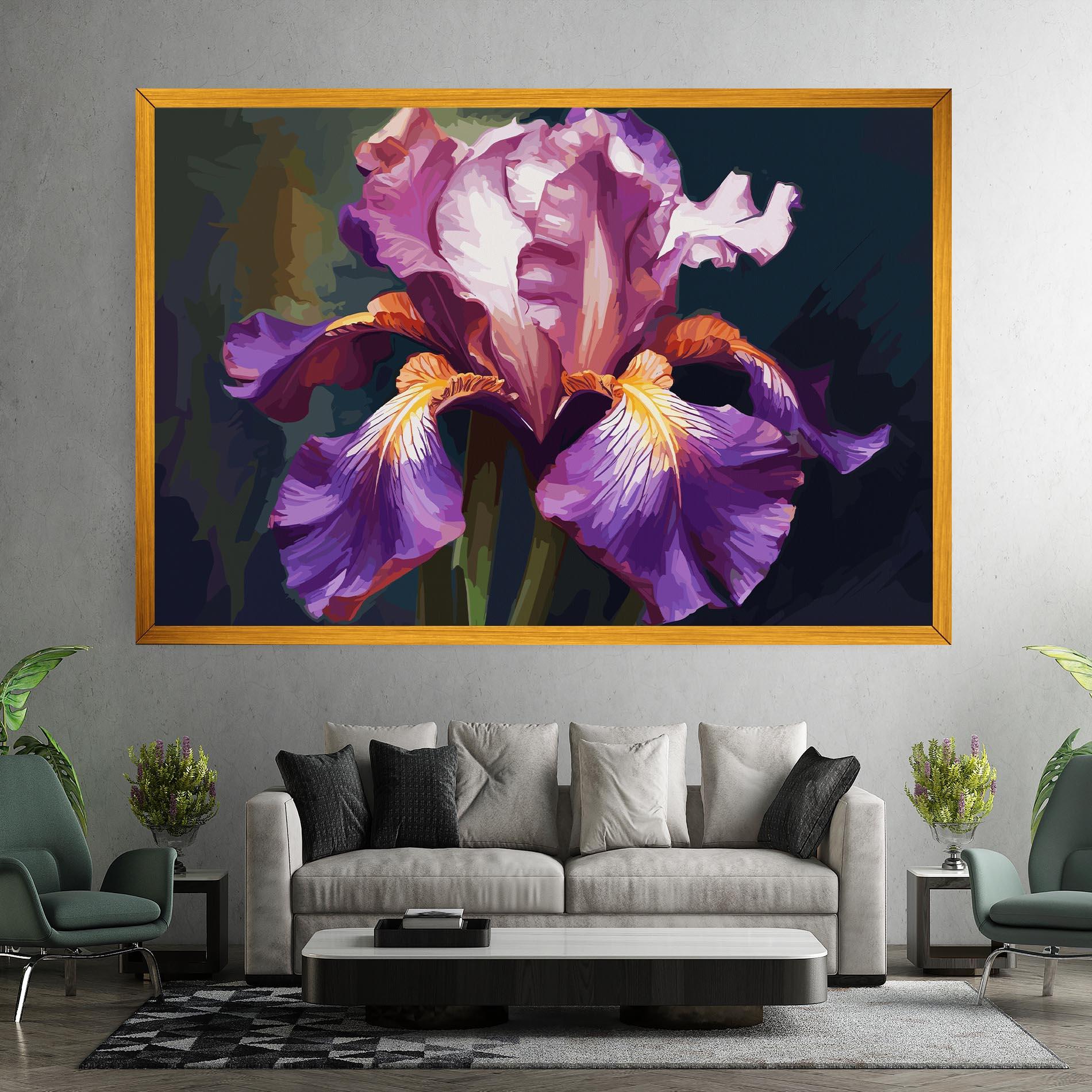 Vászonkép Purple Orange Iris Art mockup 7