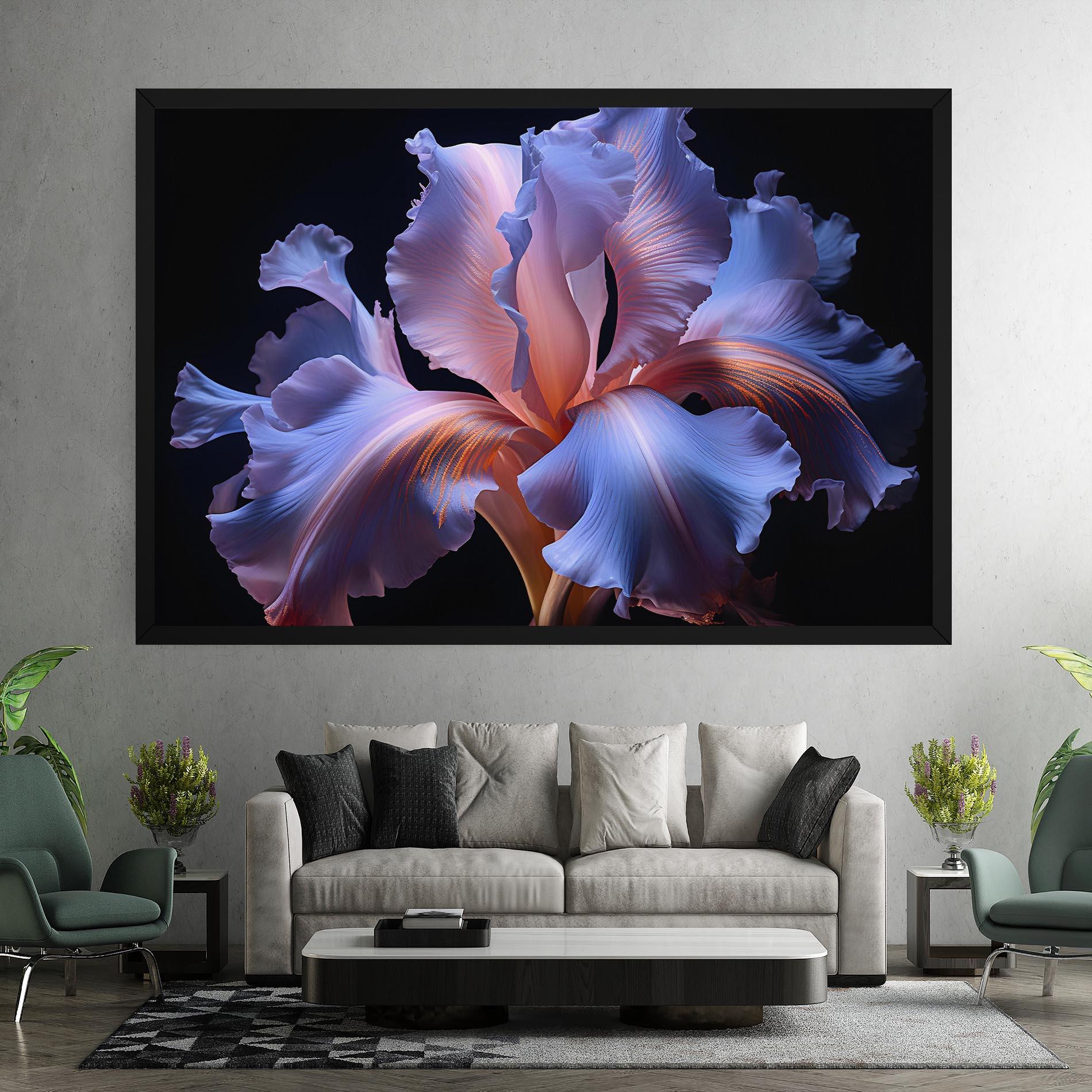 Vászonkép Elegant Iris On Black mockup 7