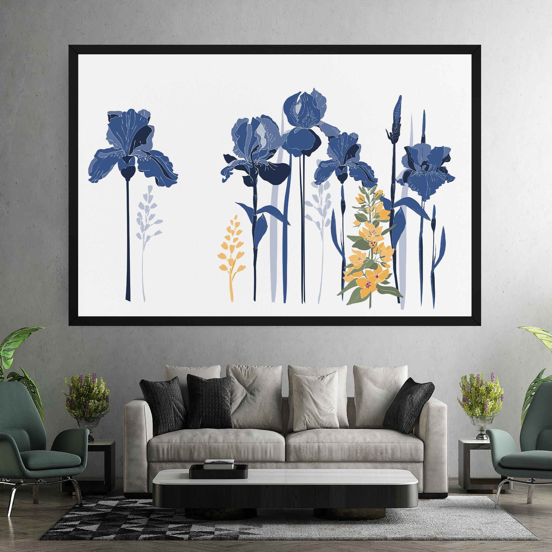 Vászonkép Iris Blue Art mockup 7