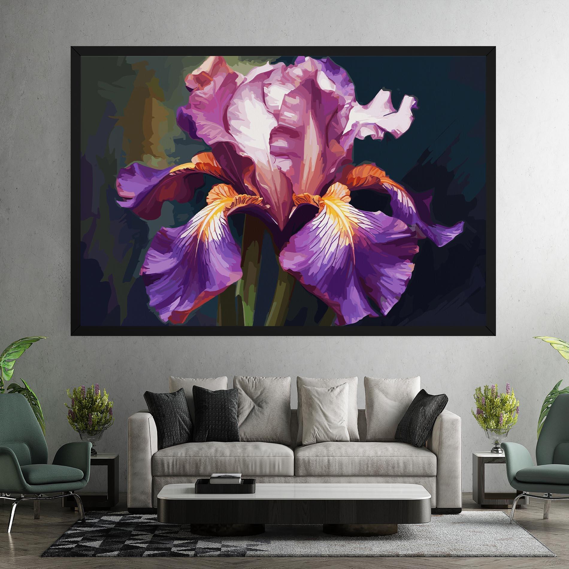 Vászonkép Purple Orange Iris Art mockup 7