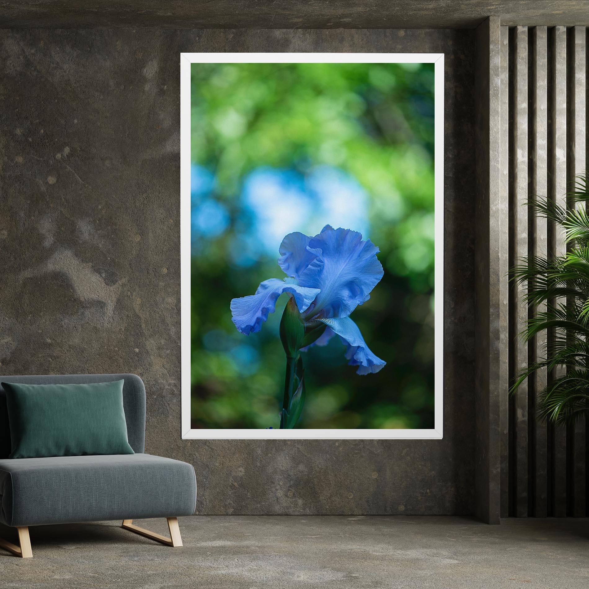 Vászonkép Blue Iris In The Garden mockup 7