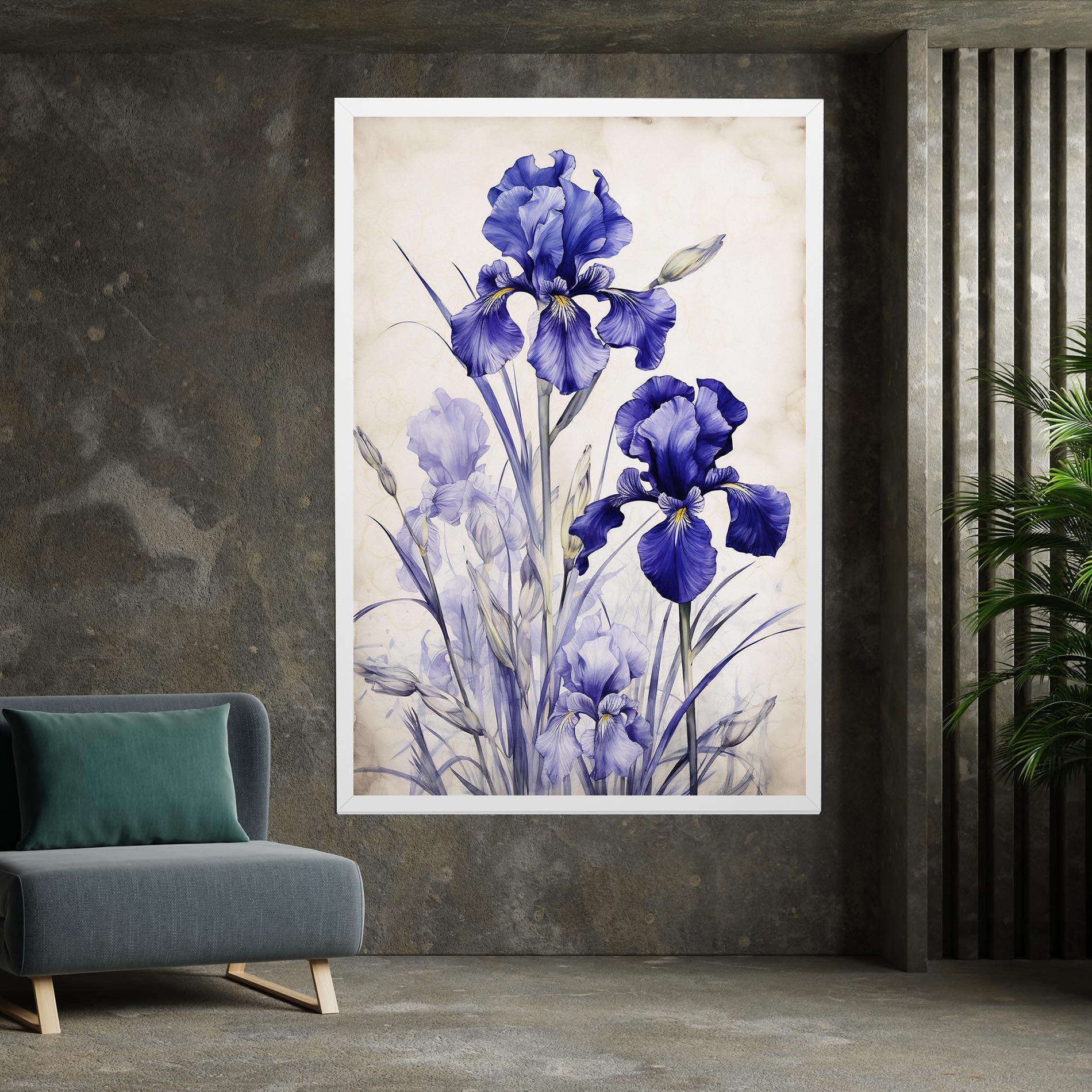 Vászonkép Irises Painting mockup 7
