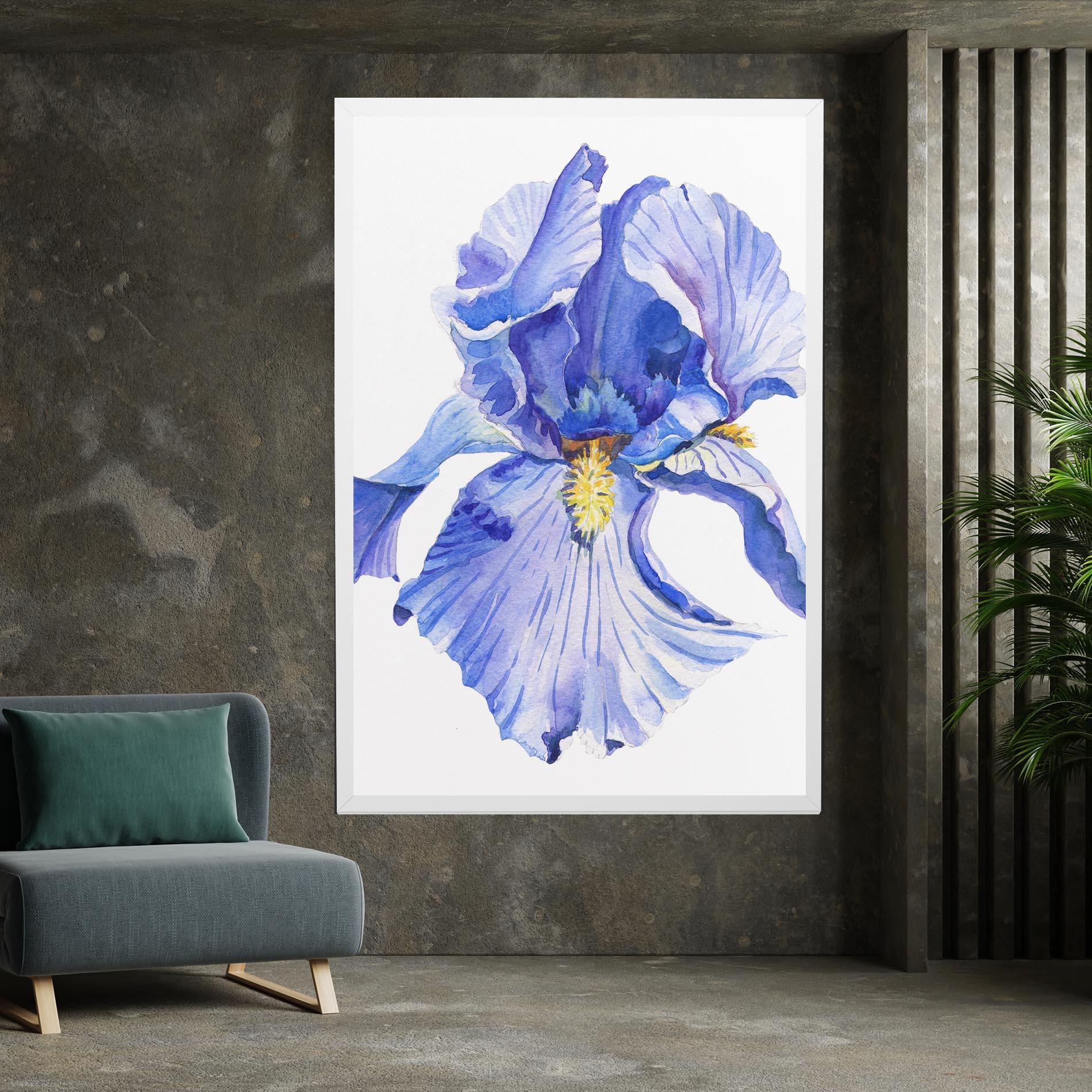 Vászonkép Purple Iris On White mockup 7