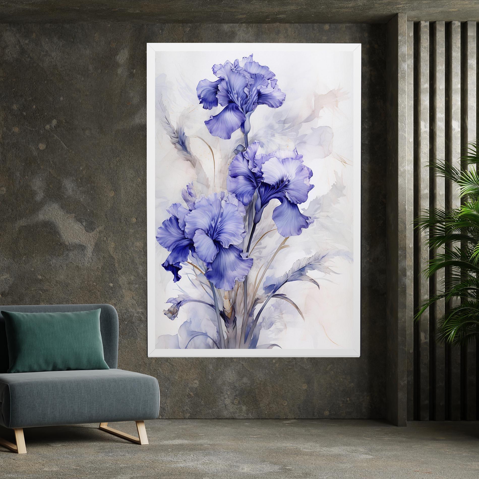 Vászonkép Purple Iris Painting mockup 7