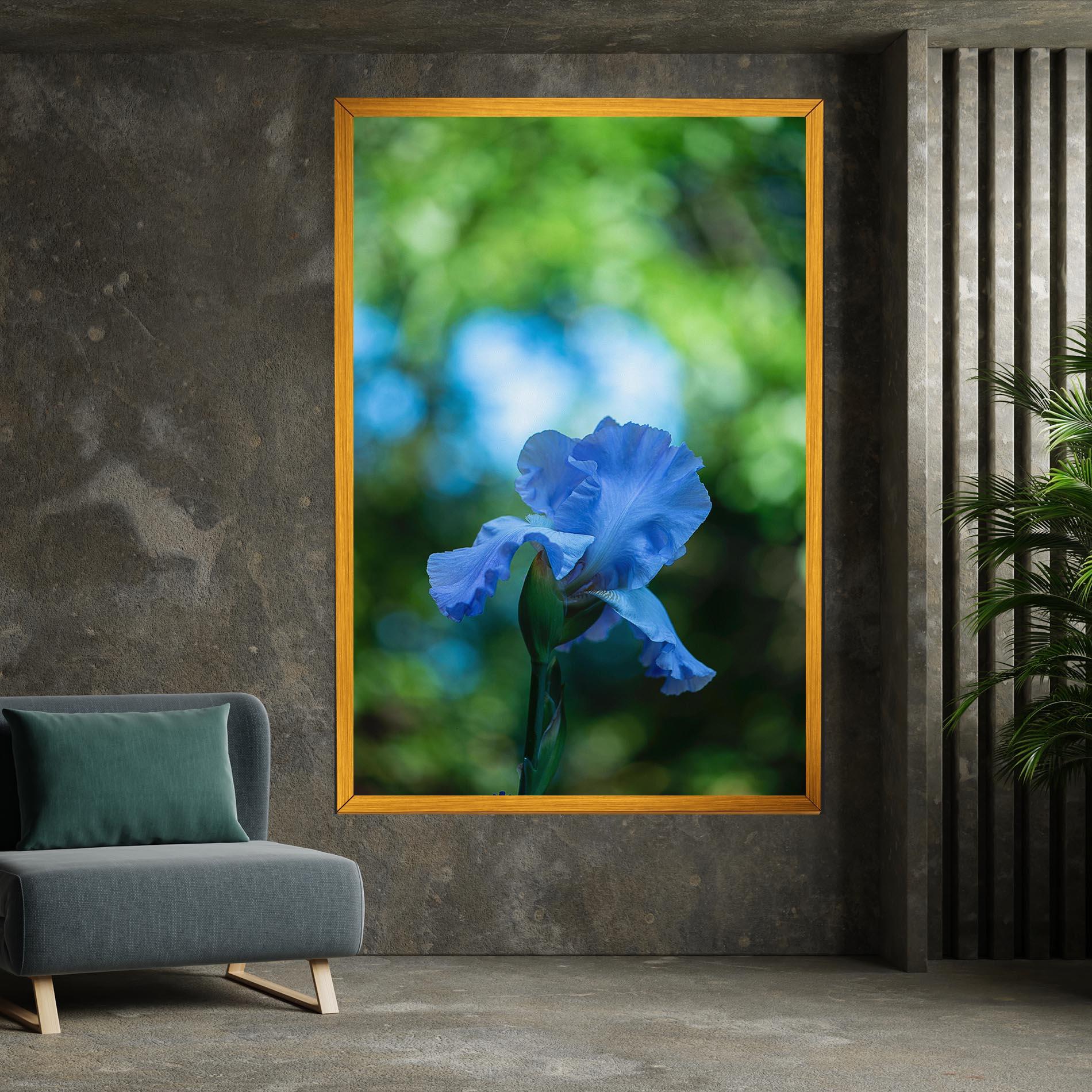 Vászonkép Blue Iris In The Garden mockup 7