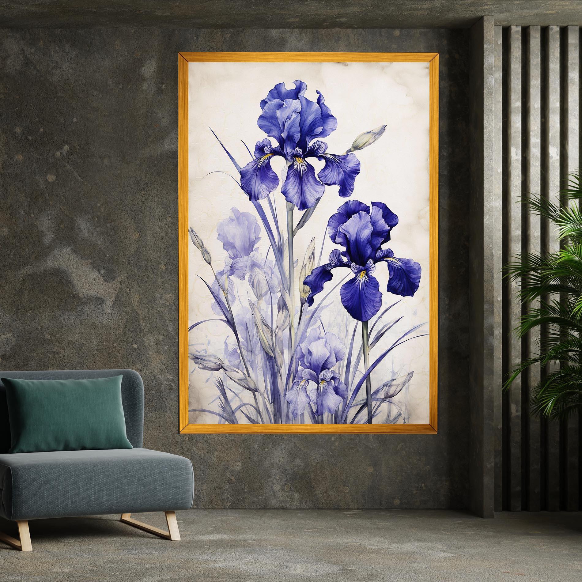 Vászonkép Irises Painting mockup 7