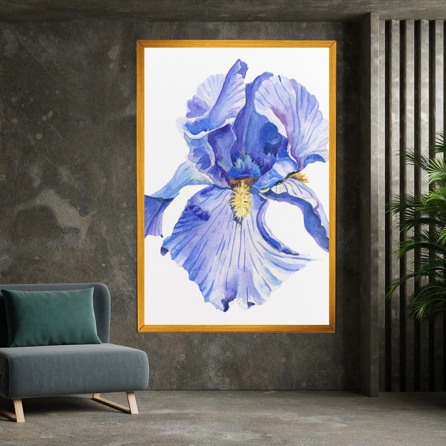 Vászonkép Purple Iris On White mockup 7