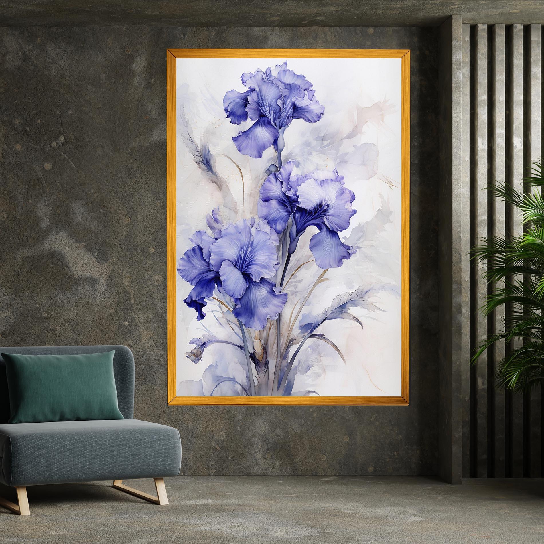 Vászonkép Purple Iris Painting mockup 7