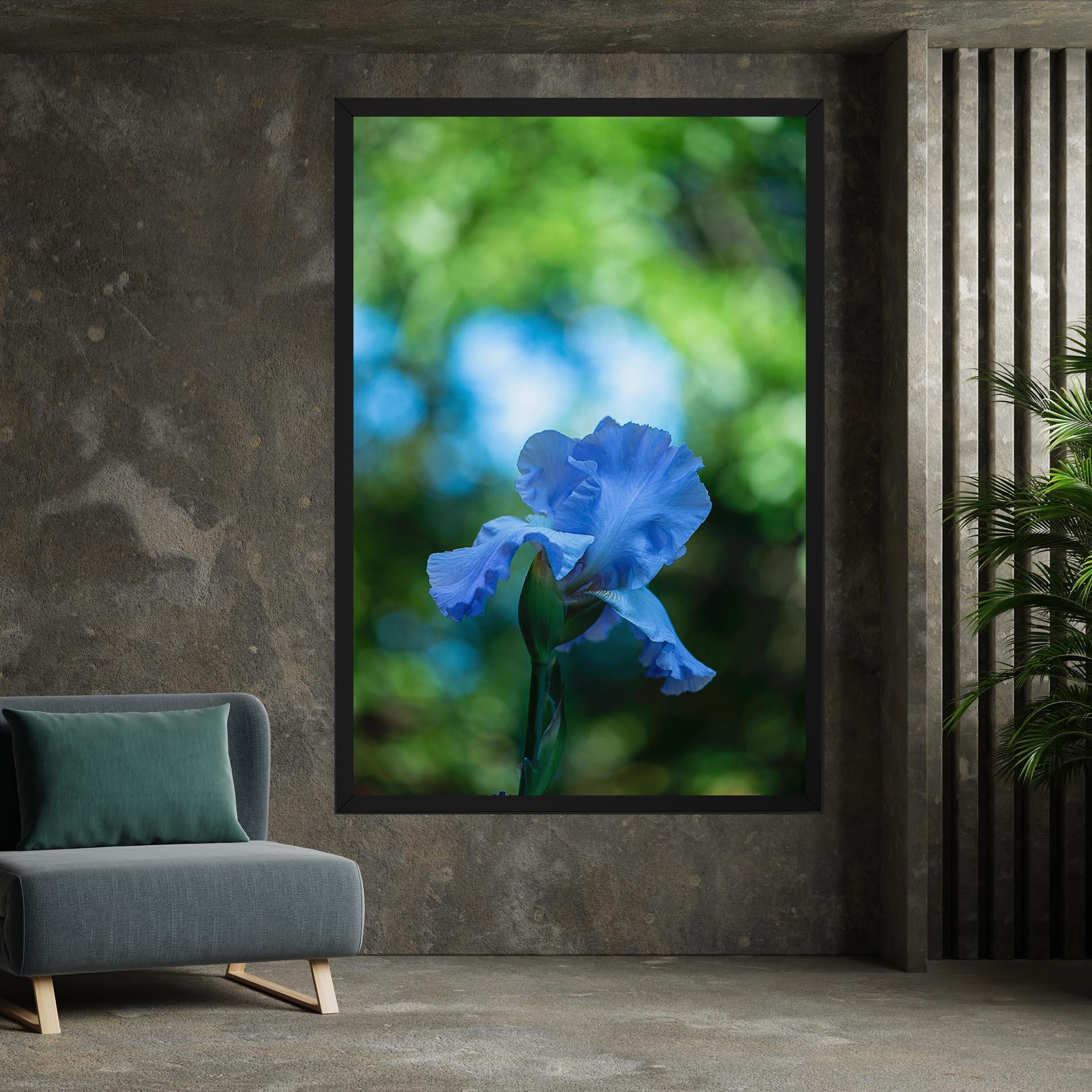 Vászonkép Blue Iris In The Garden mockup 7