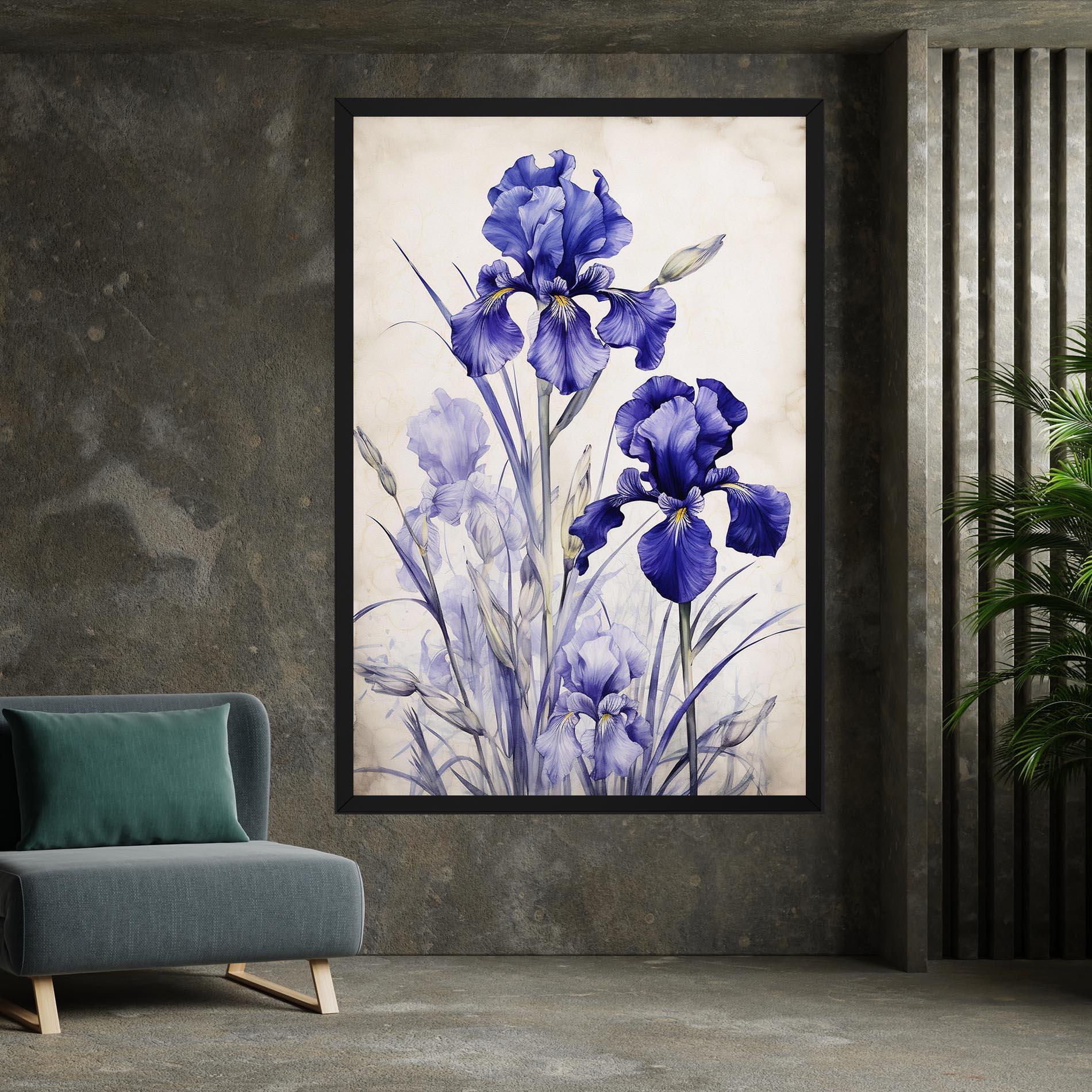 Vászonkép Irises Painting mockup 7