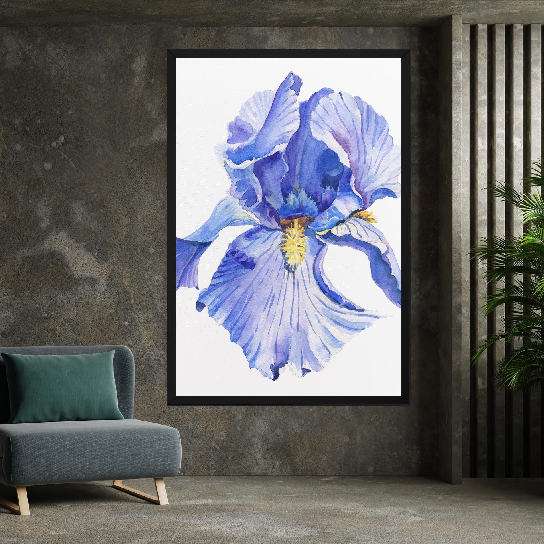 Vászonkép Purple Iris On White mockup 7