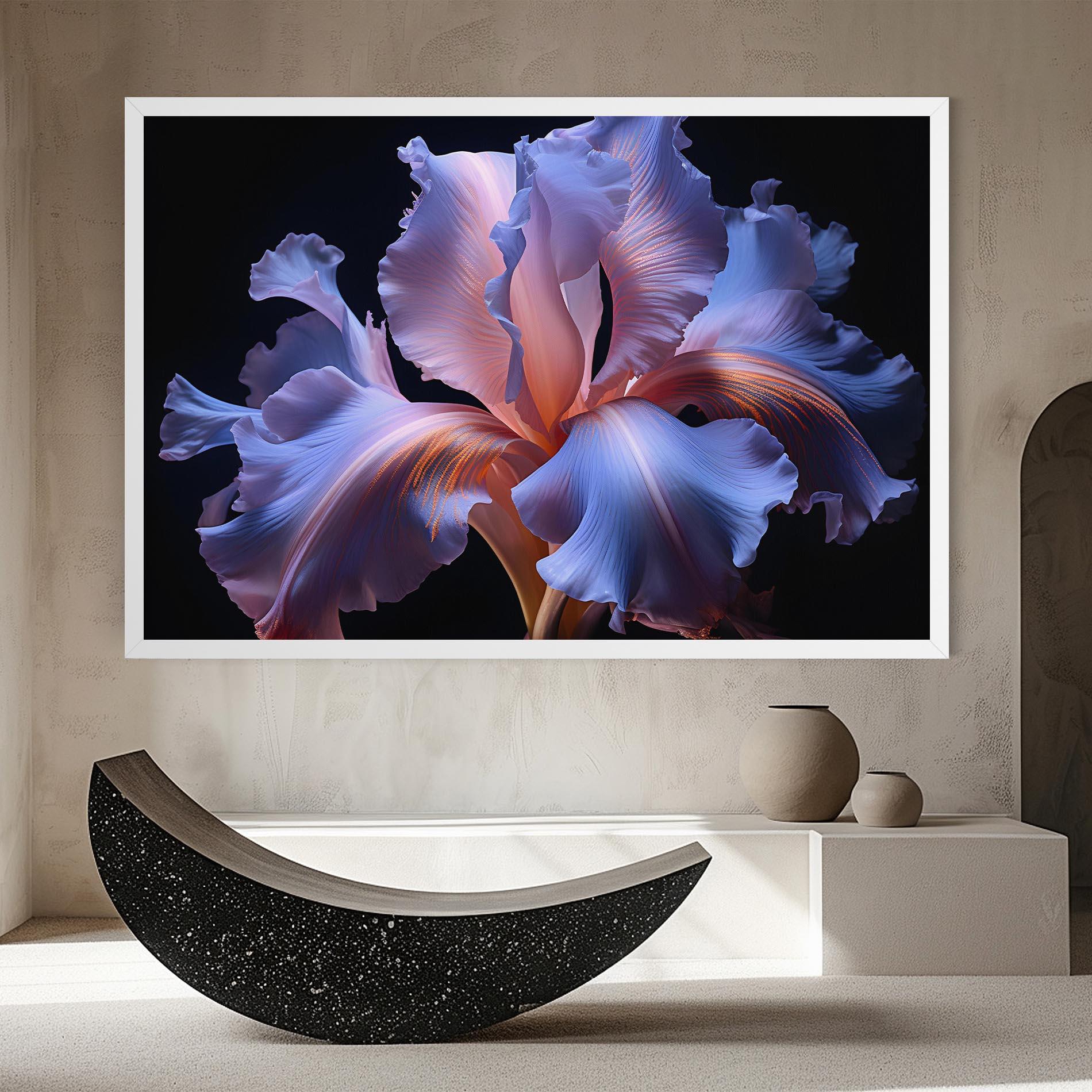 Vászonkép Elegant Iris On Black mockup 8