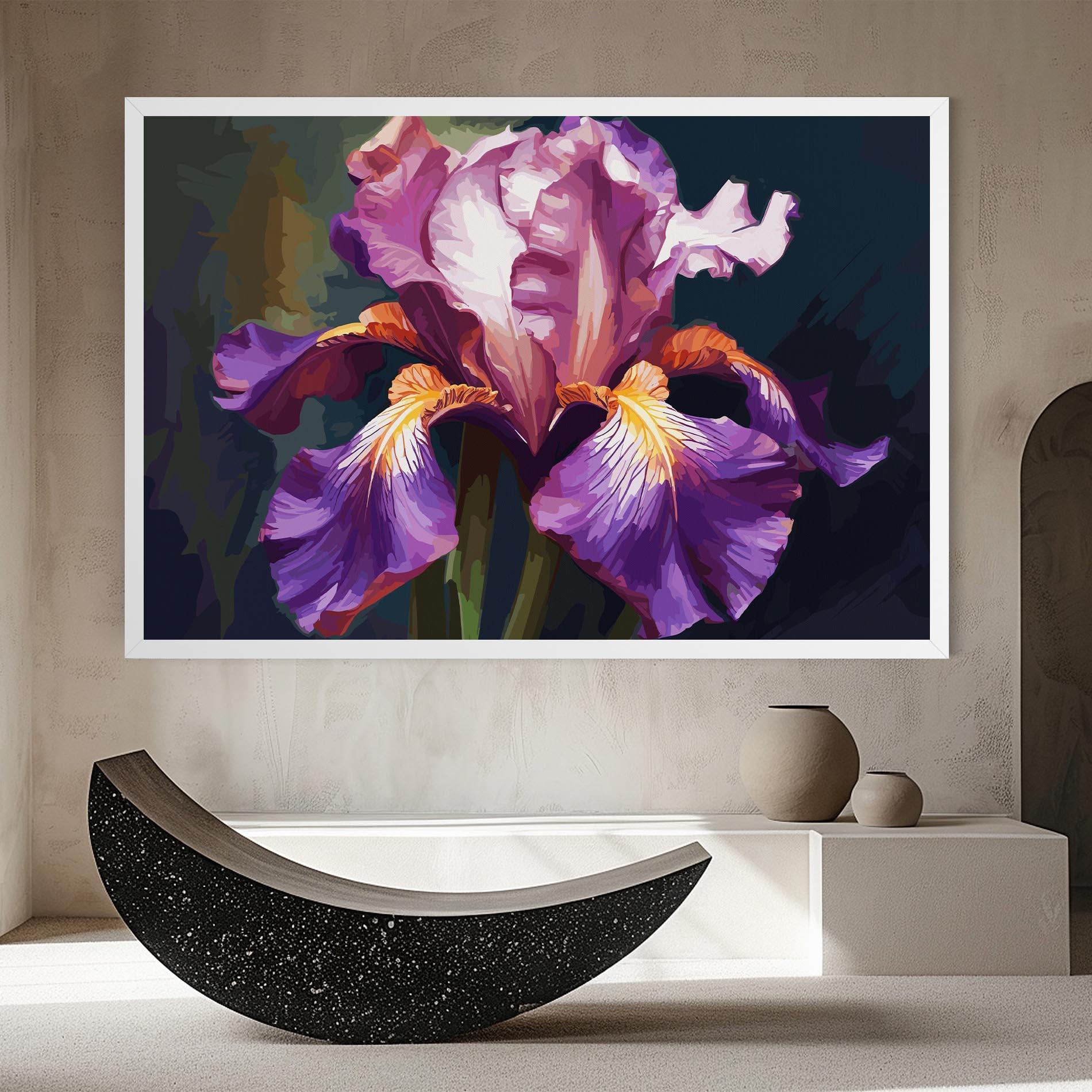 Vászonkép Purple Orange Iris Art mockup 8