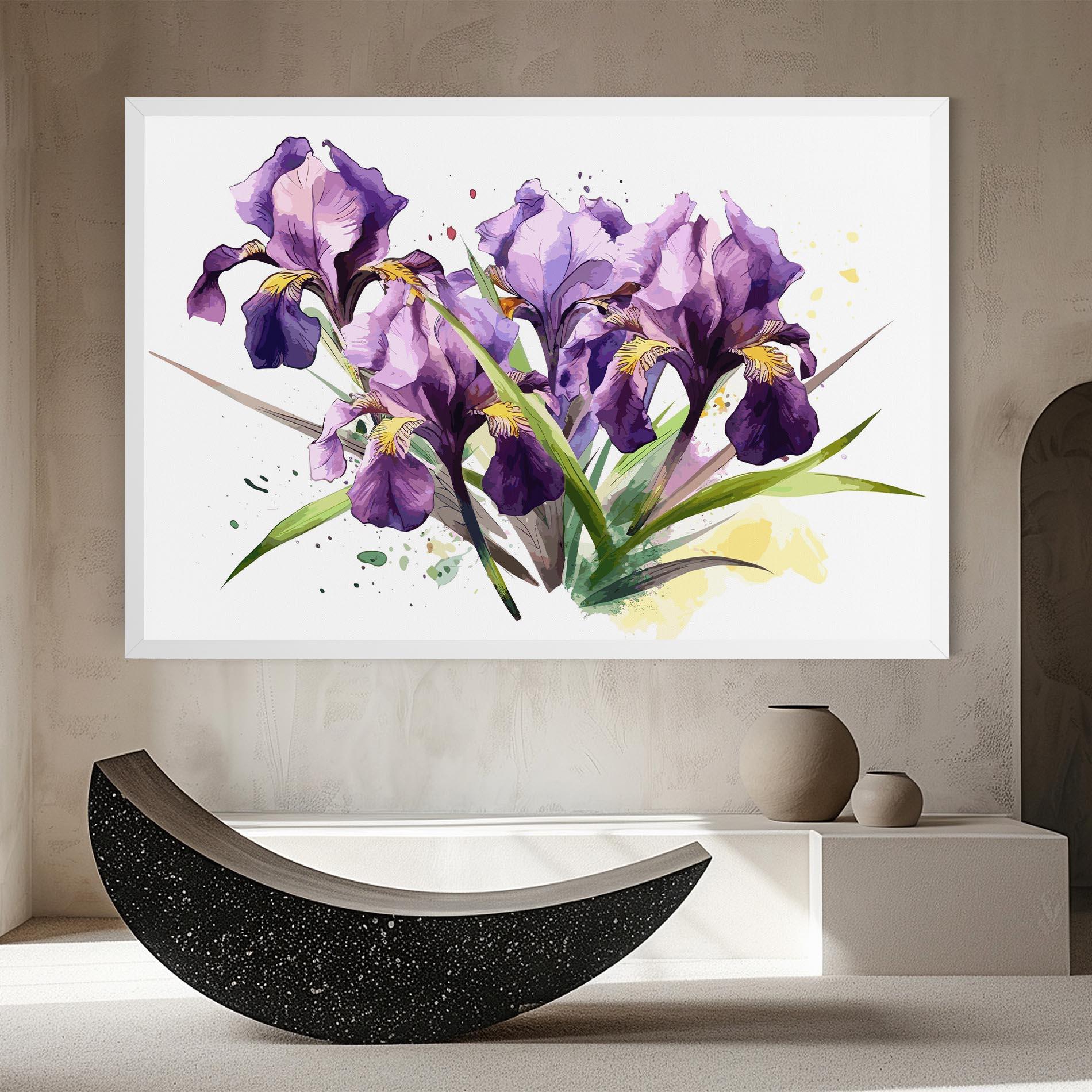 Vászonkép Watercolor Purple Iris mockup 8