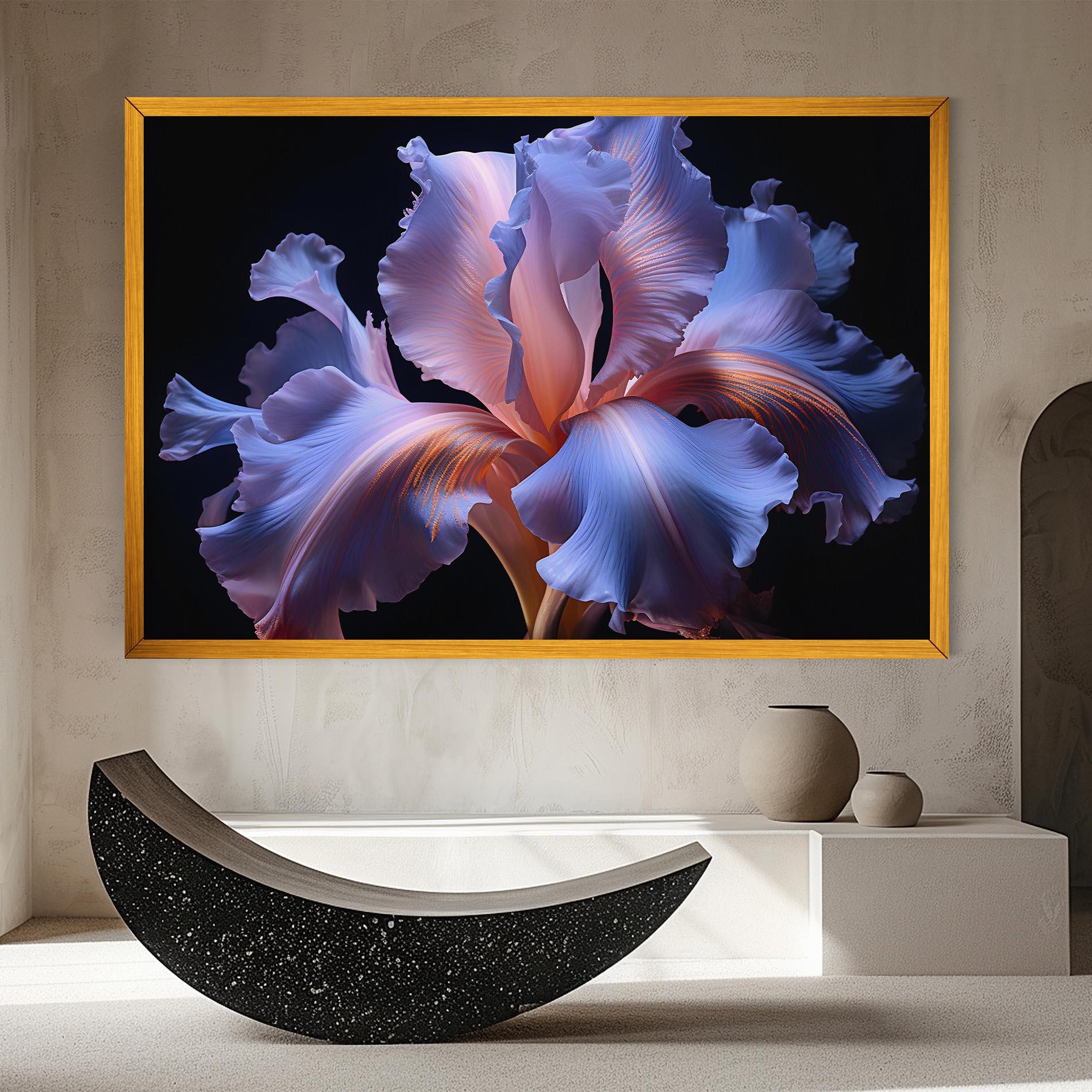 Vászonkép Elegant Iris On Black mockup 8