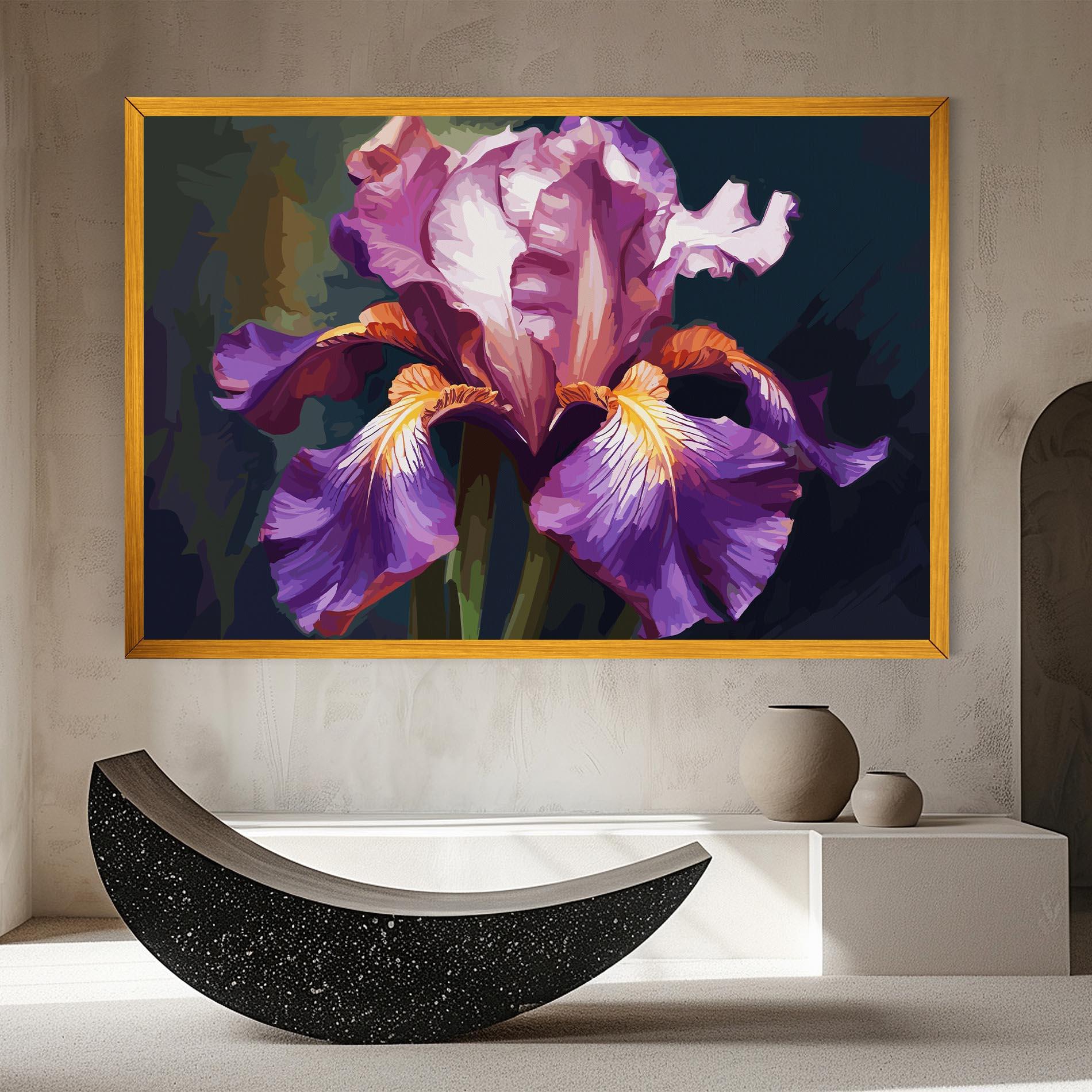Vászonkép Purple Orange Iris Art mockup 8
