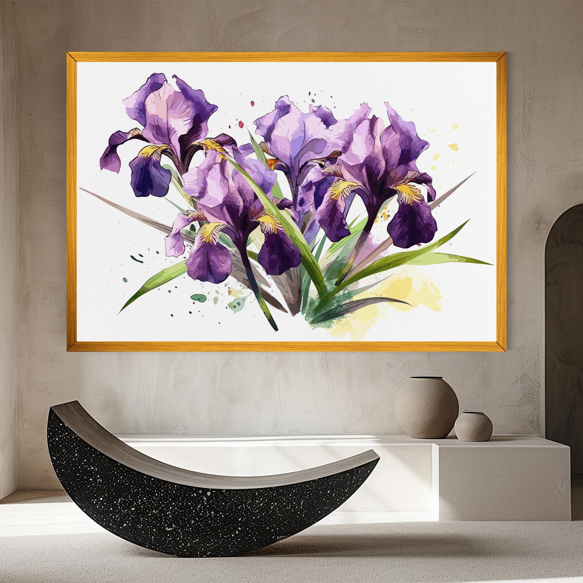Vászonkép Watercolor Purple Iris mockup 8