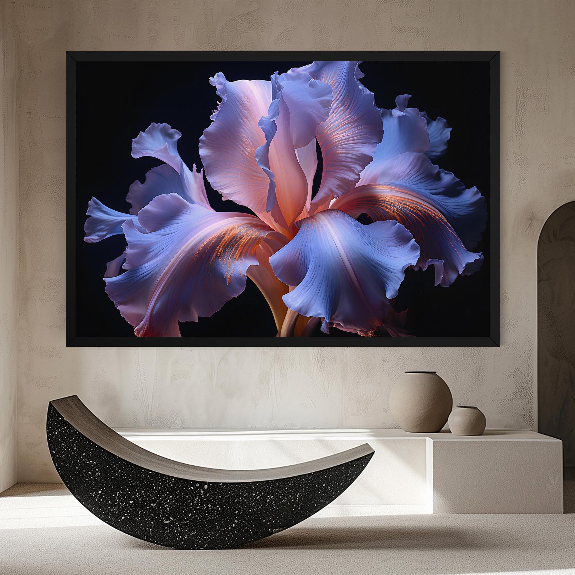 Vászonkép Elegant Iris On Black mockup 8