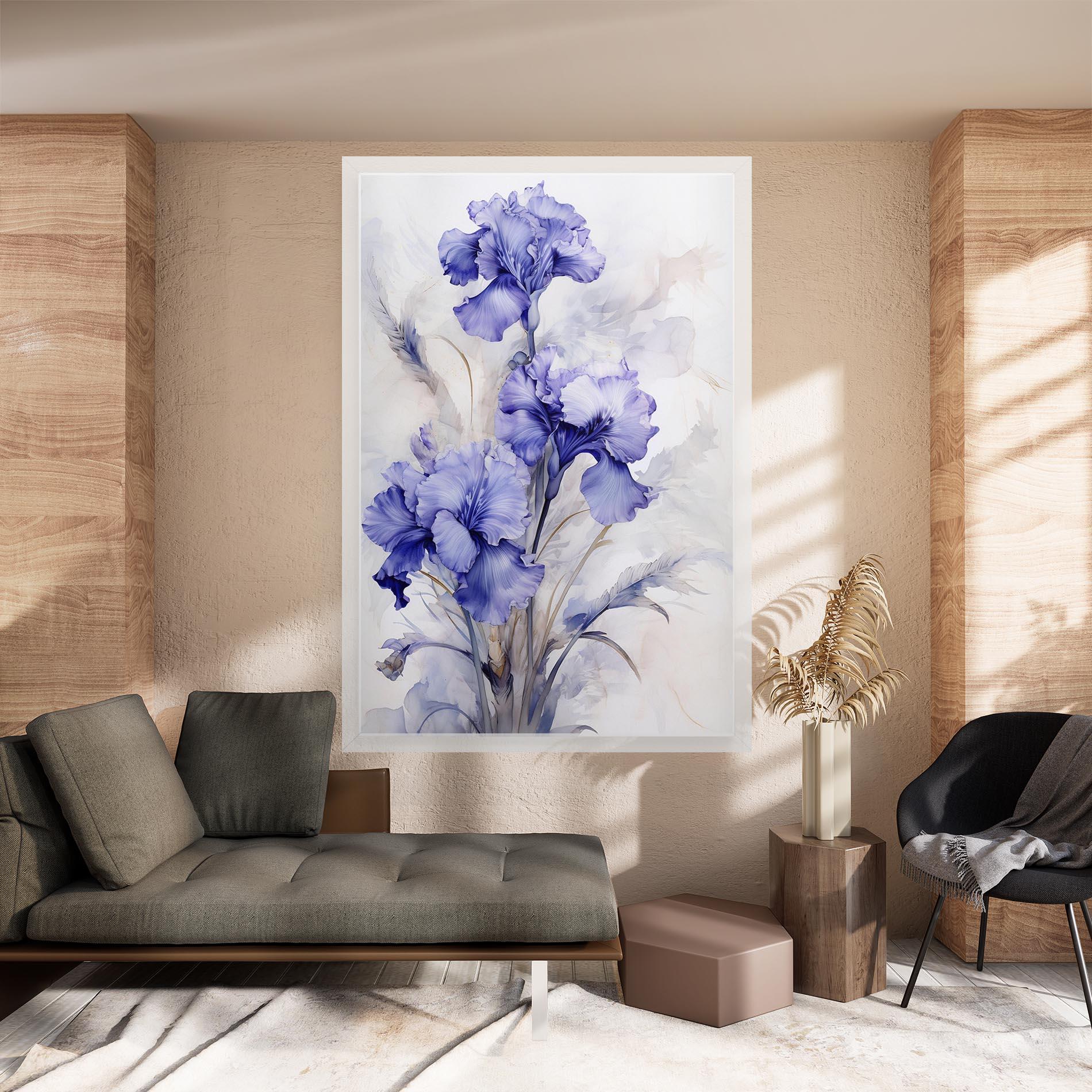 Vászonkép Purple Iris Painting mockup 8