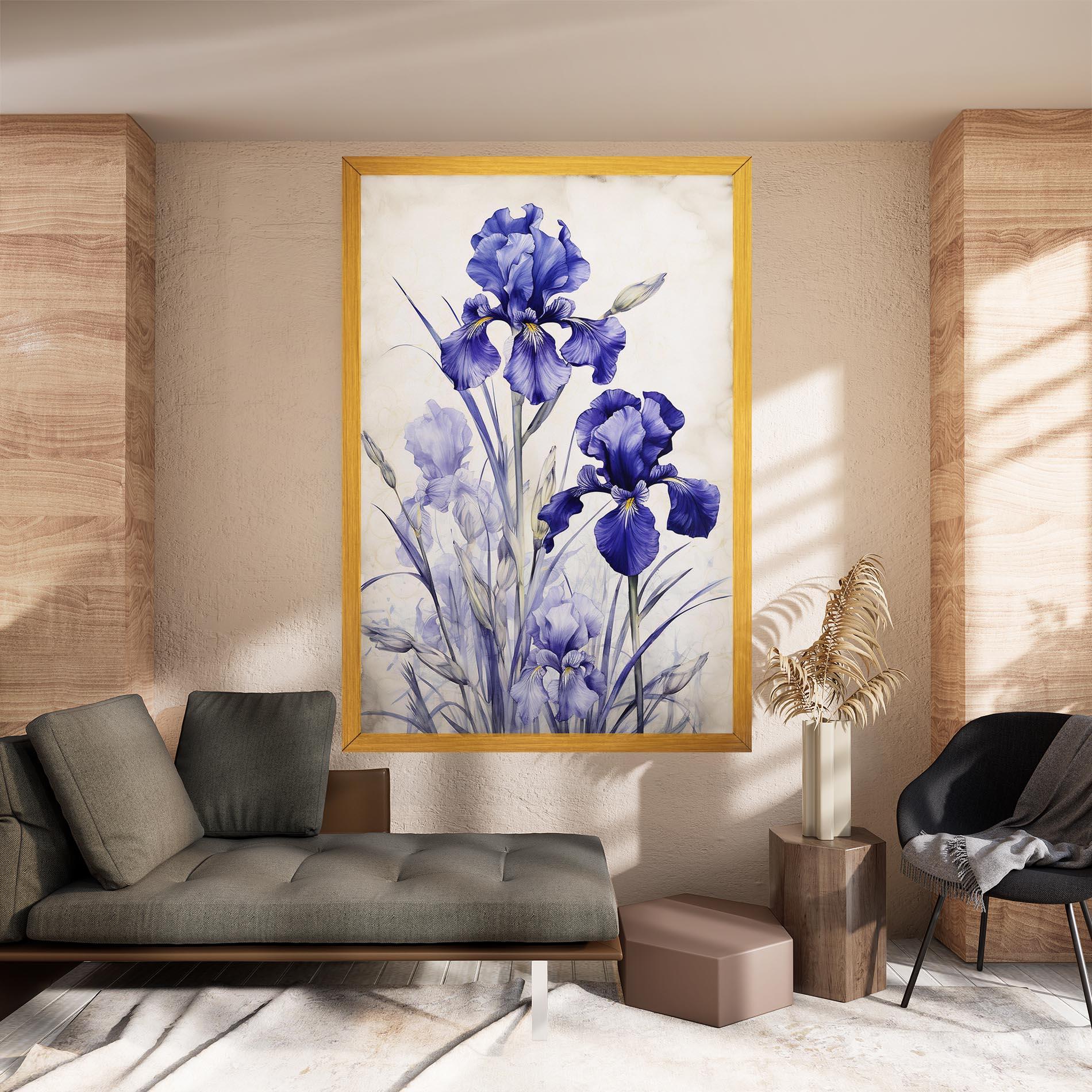 Vászonkép Irises Painting mockup 8