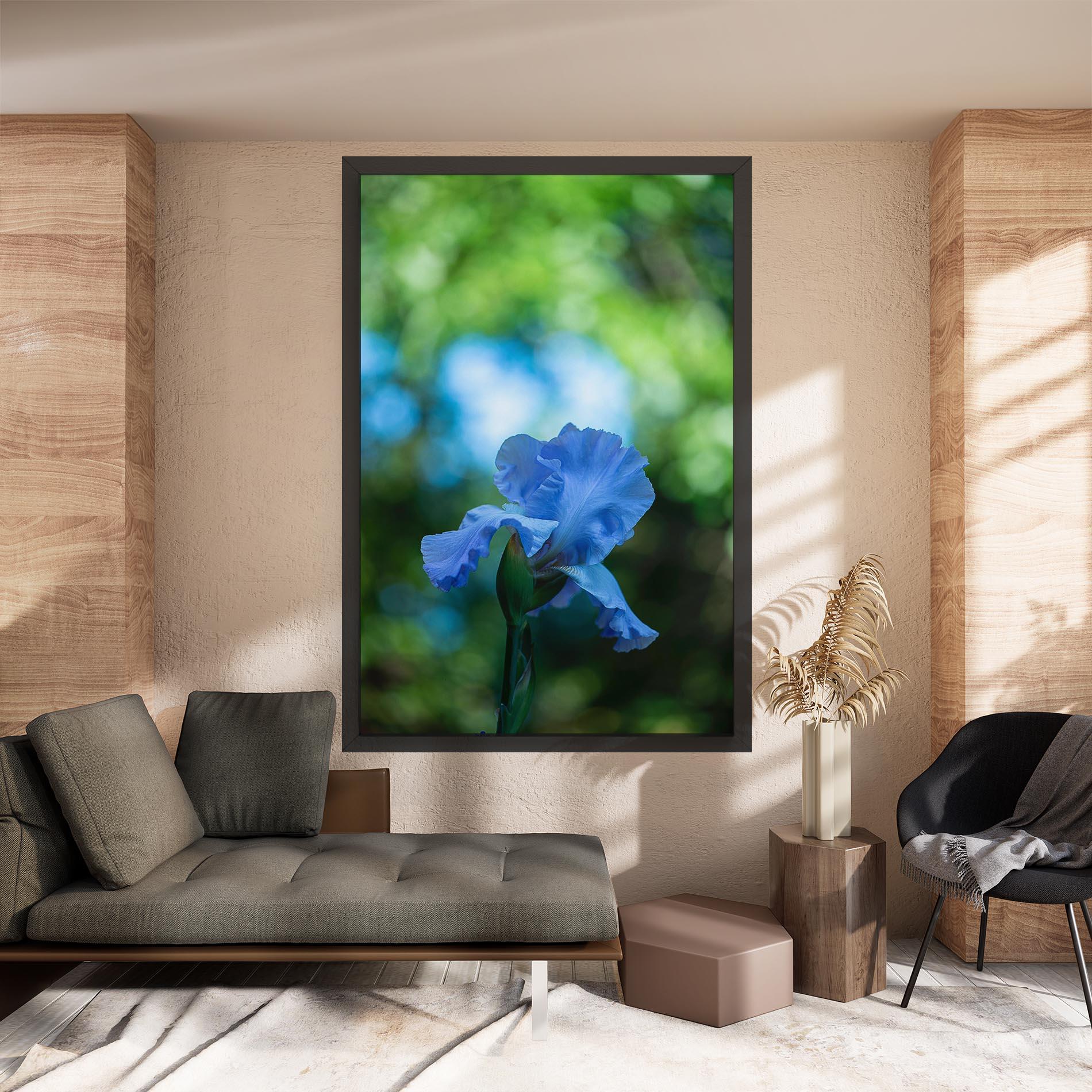 Vászonkép Blue Iris In The Garden mockup 8