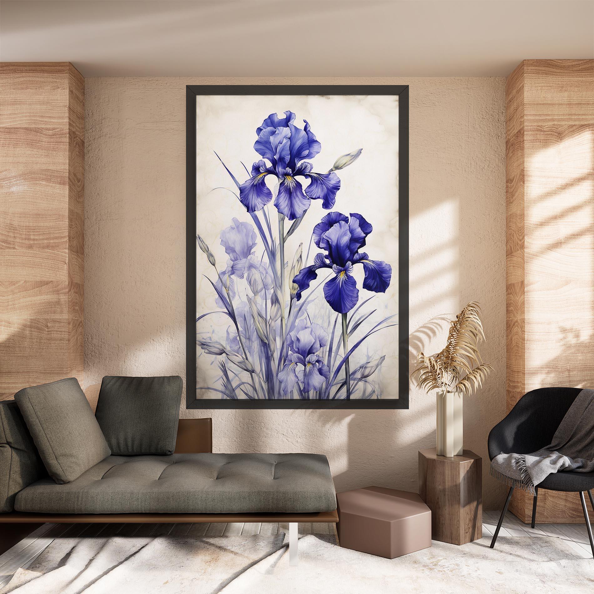 Vászonkép Irises Painting mockup 8