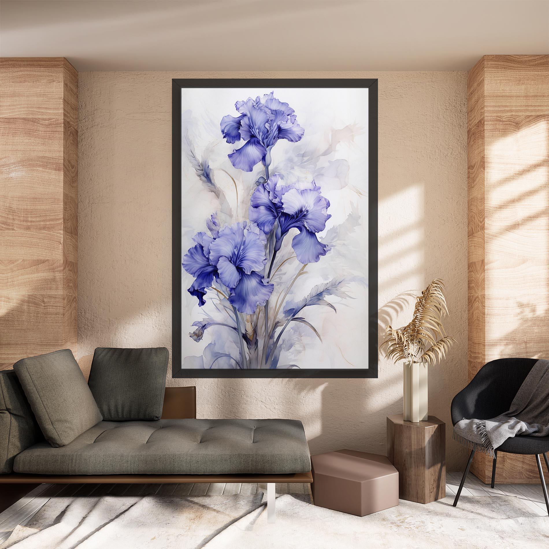 Vászonkép Purple Iris Painting mockup 8