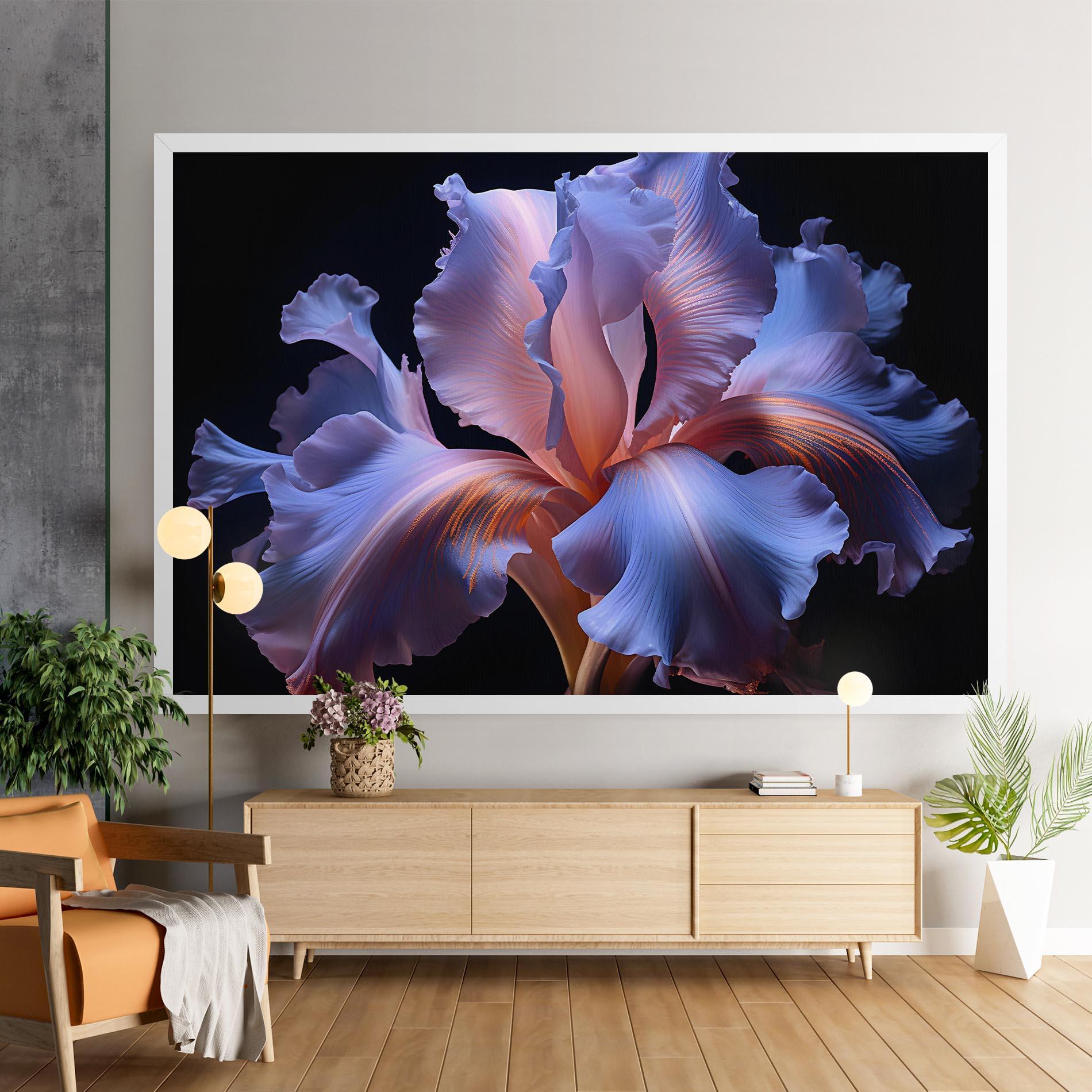 Vászonkép Elegant Iris On Black mockup 9